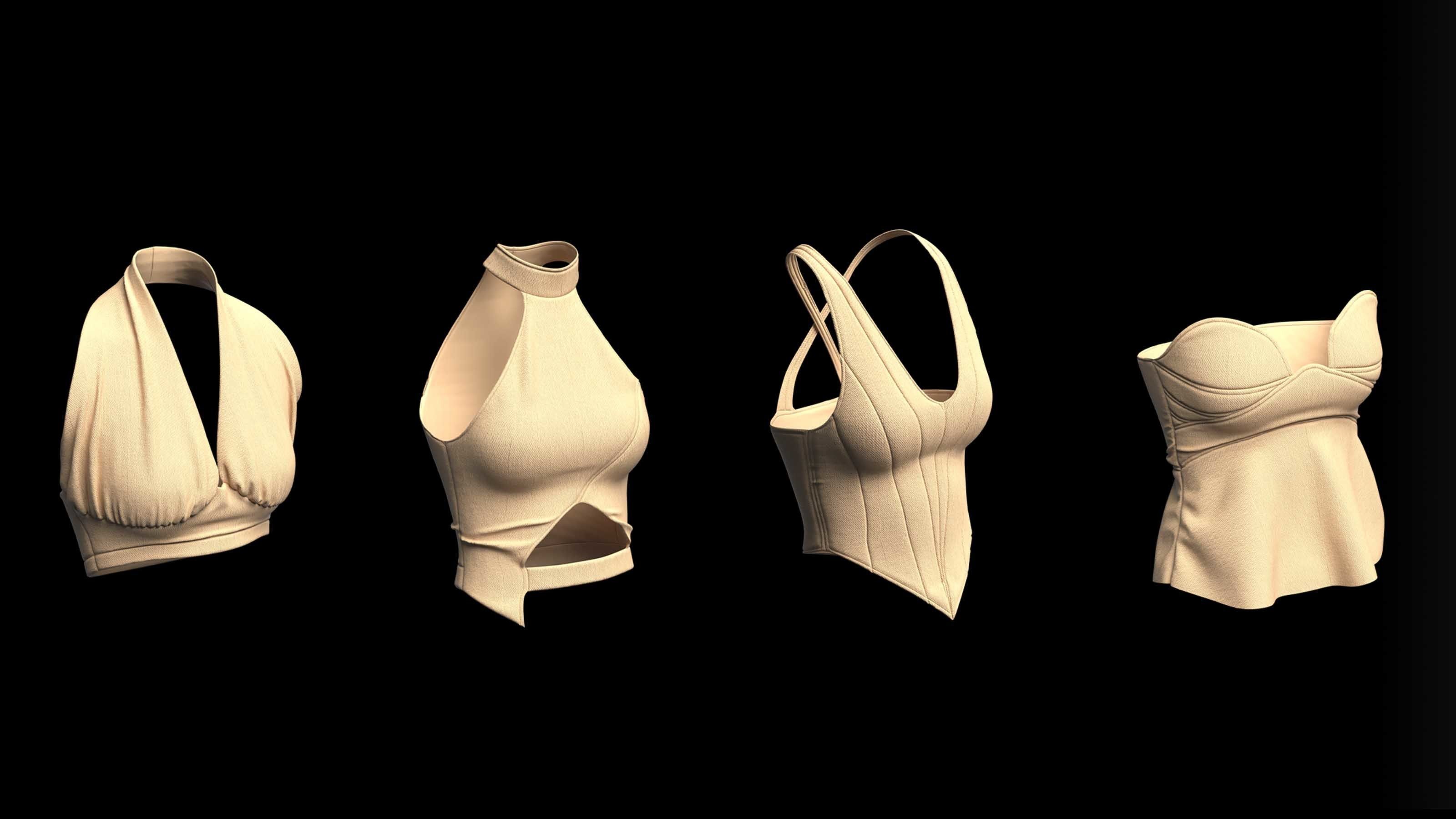12 CROP TOP Low-poly 3D model_4