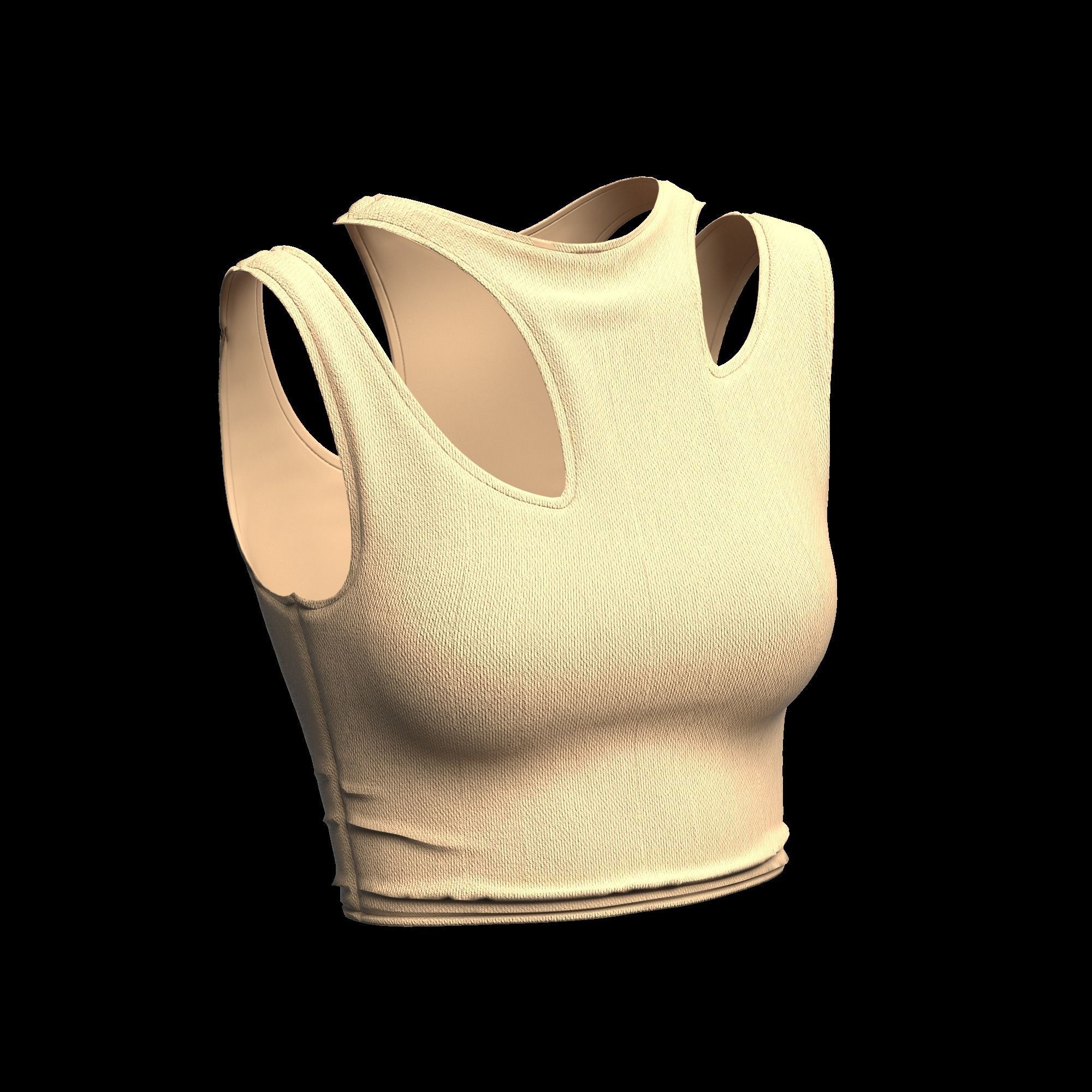 12 CROP TOP Low-poly 3D model_7