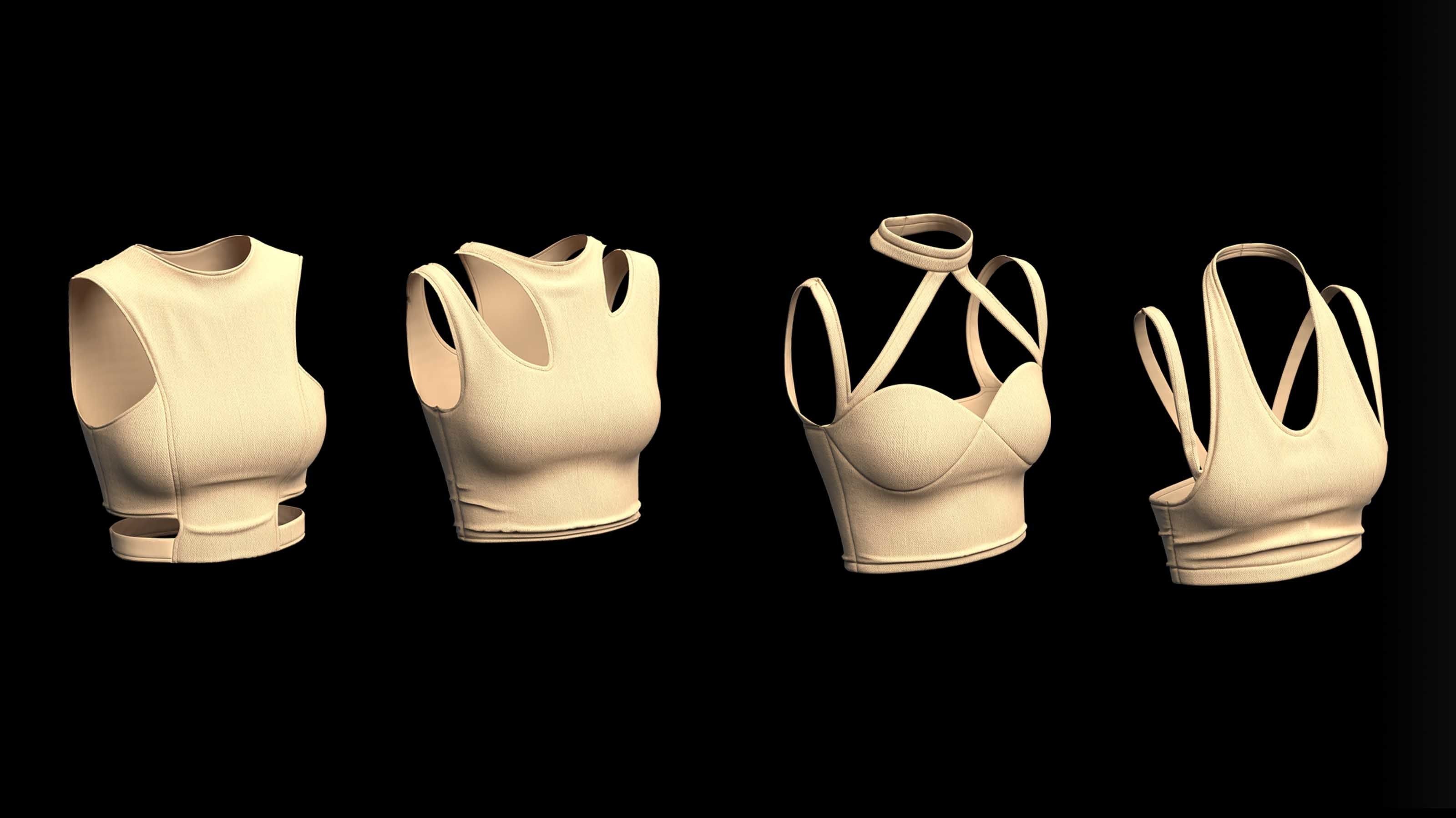 12 CROP TOP Low-poly 3D model_3