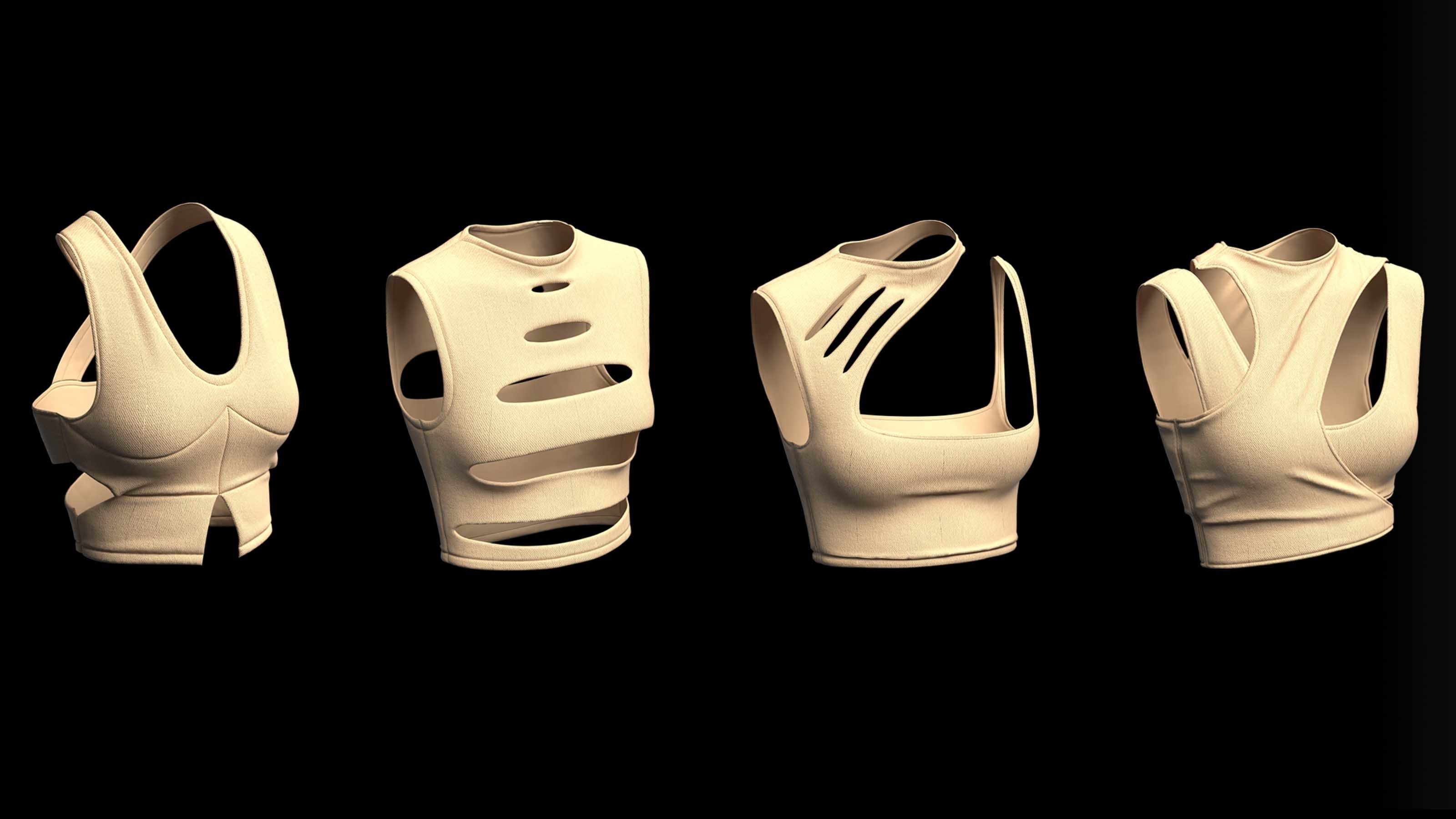 12 CROP TOP Low-poly 3D model_2