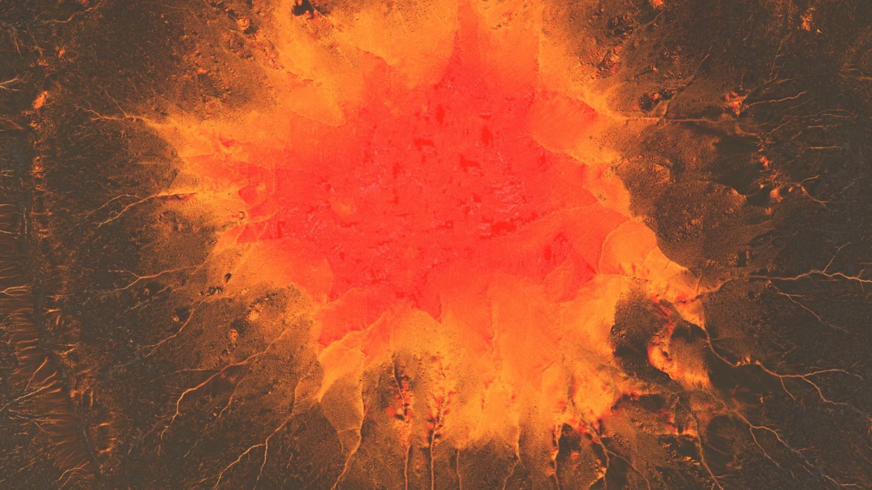 16K Volcano with lava height map and 3D terrain Low-poly 3D model_3