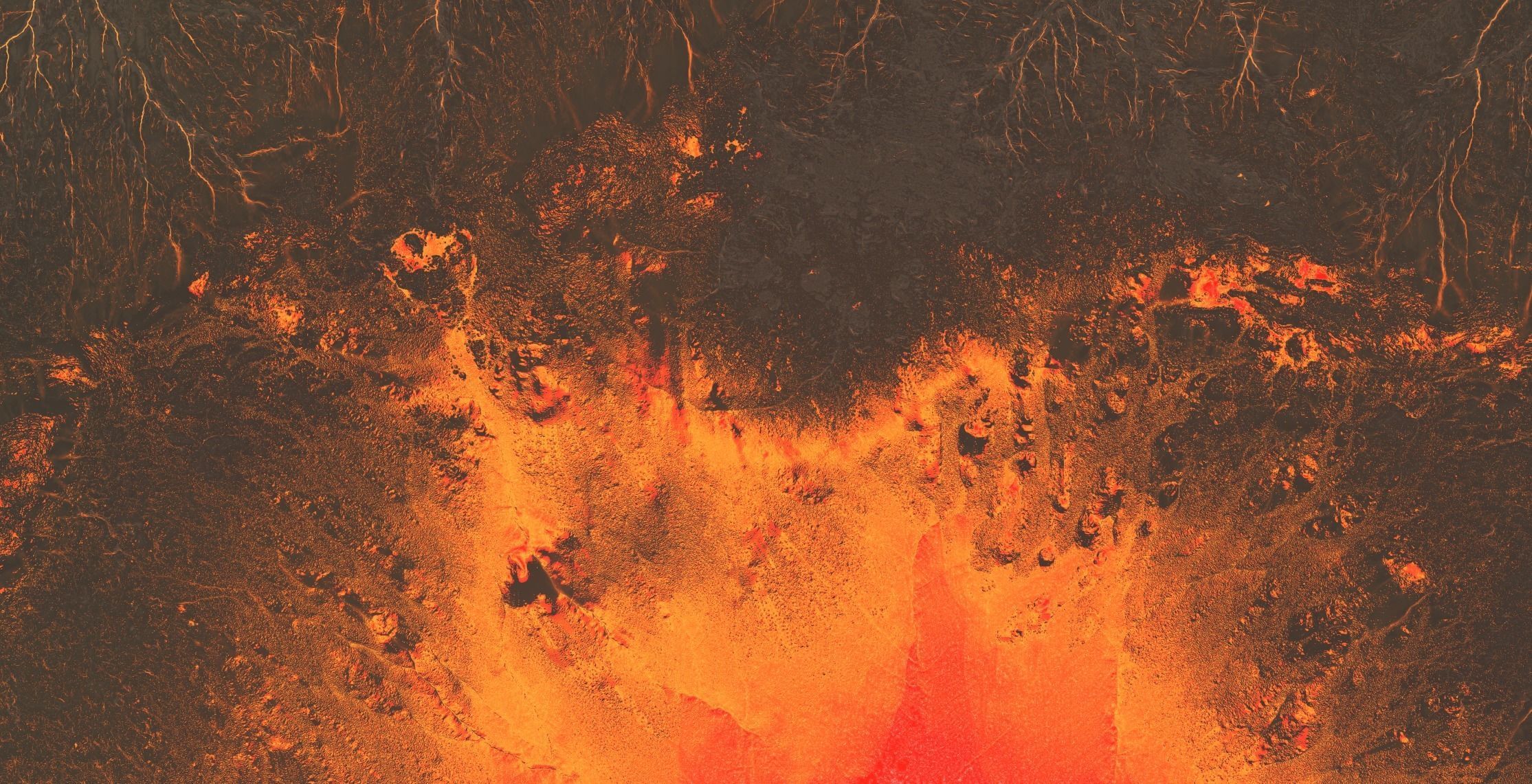 16K Volcano with lava height map and 3D terrain Low-poly 3D model_35