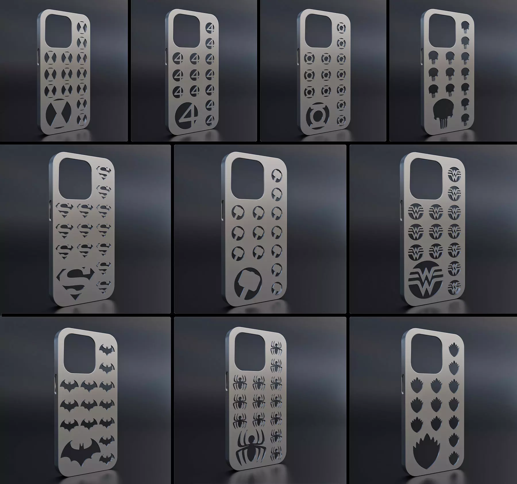 Iphone 14 Pro Superhero Cases Pack 3D print model_0