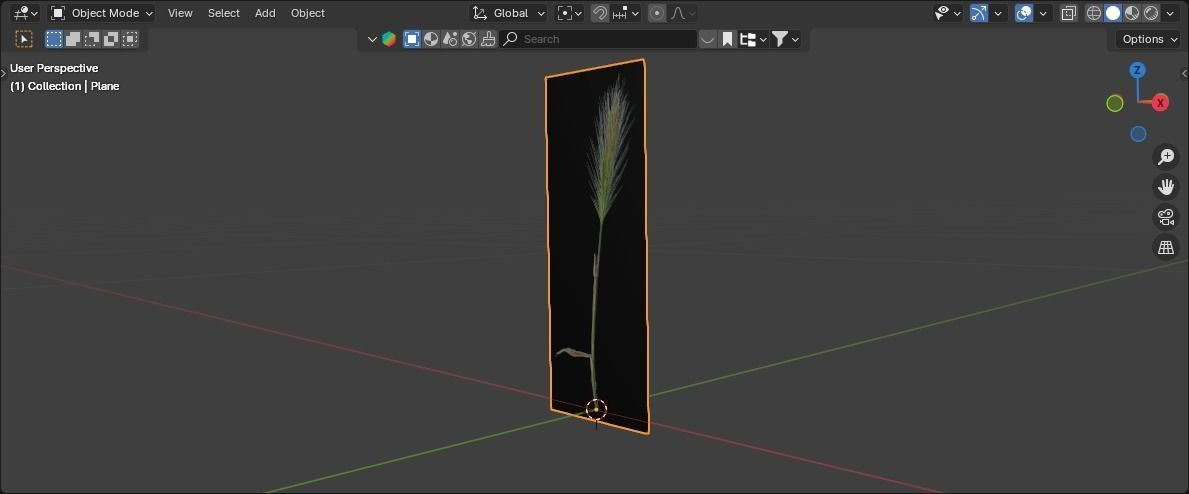 gold spikelet lowpoly grass Low-poly 3D model_2