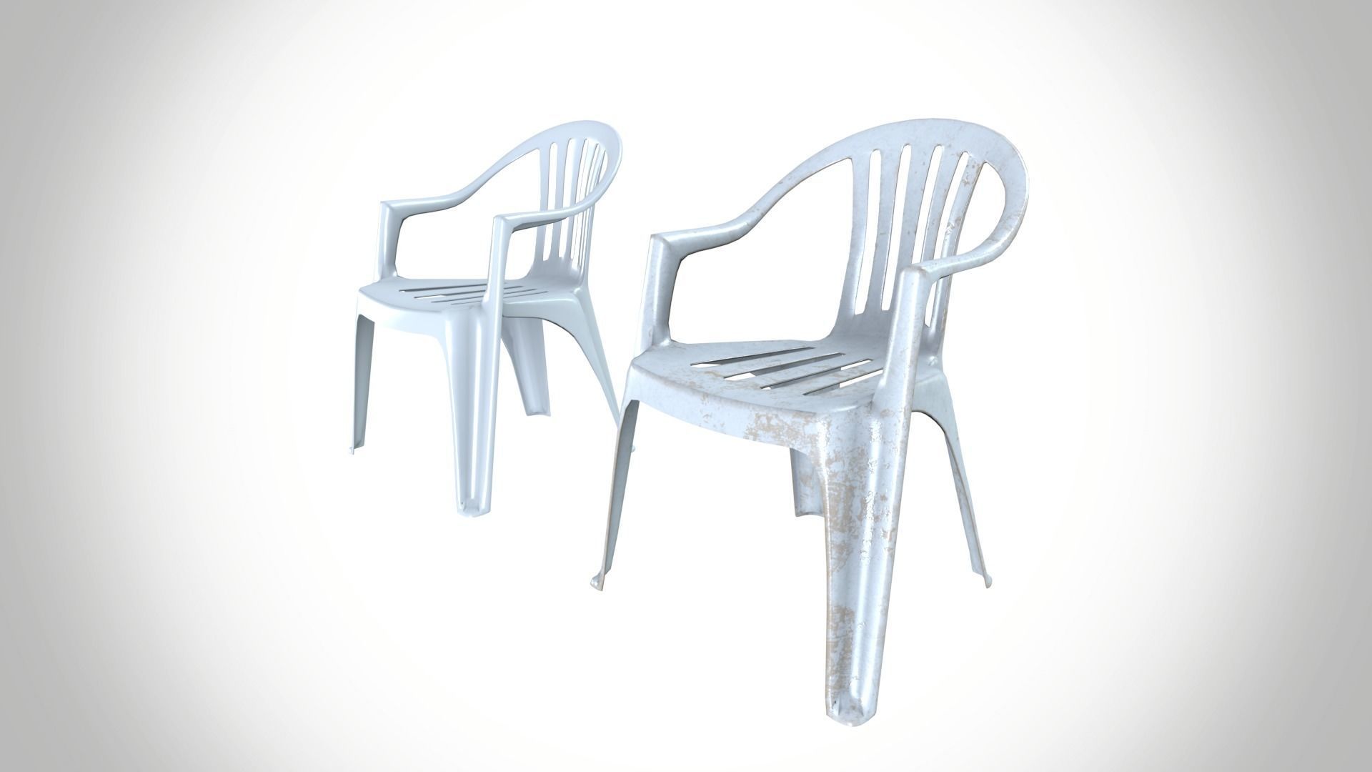 Plastic chair 3D model_3