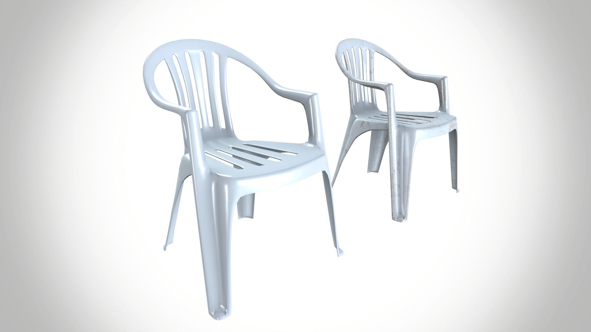 Plastic chair 3D model_2