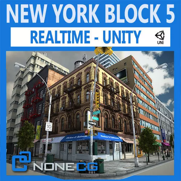 NYC Block 5 Unity Low-poly 3D model_0