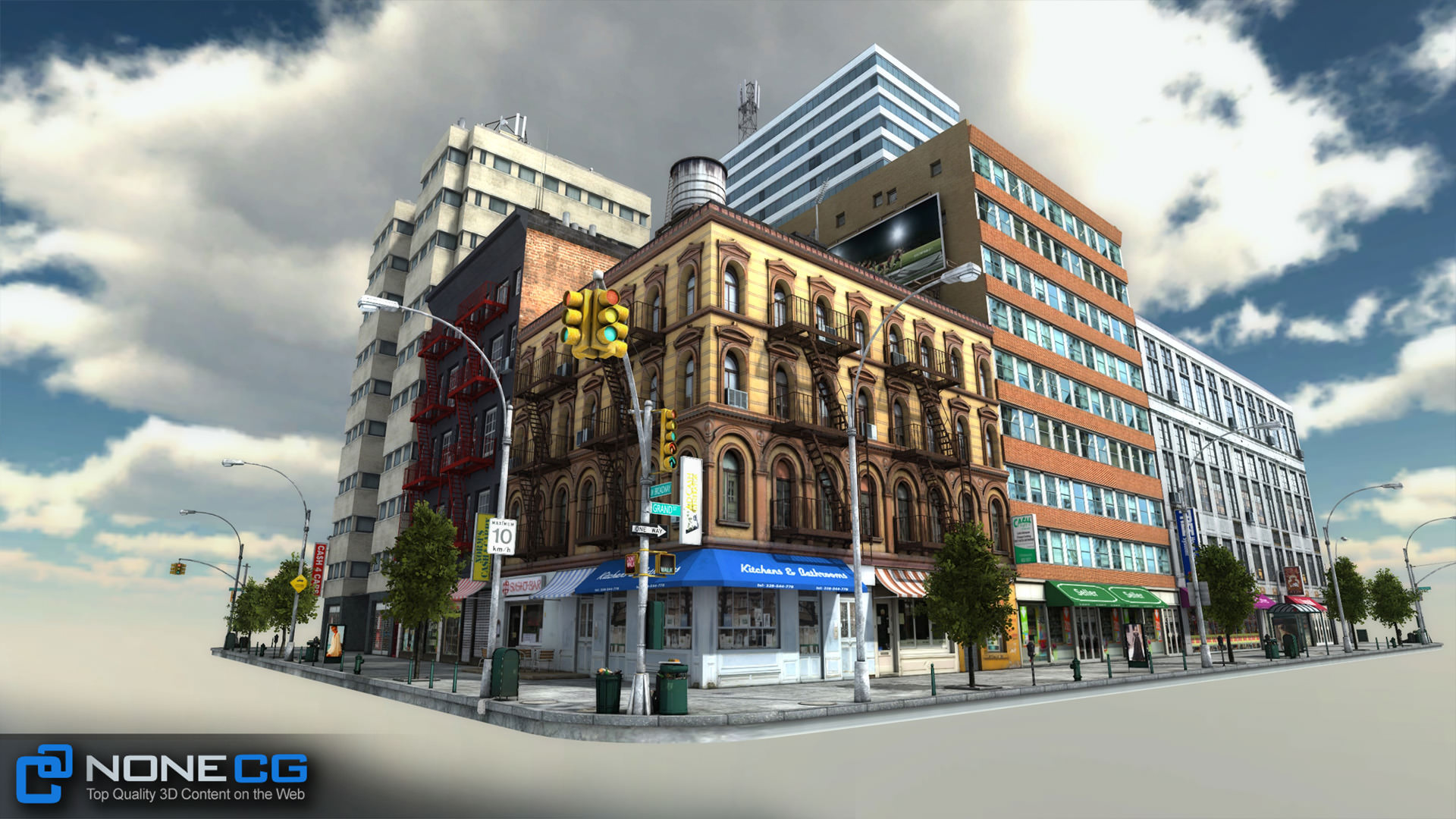 NYC Block 5 Unity Low-poly 3D model_9