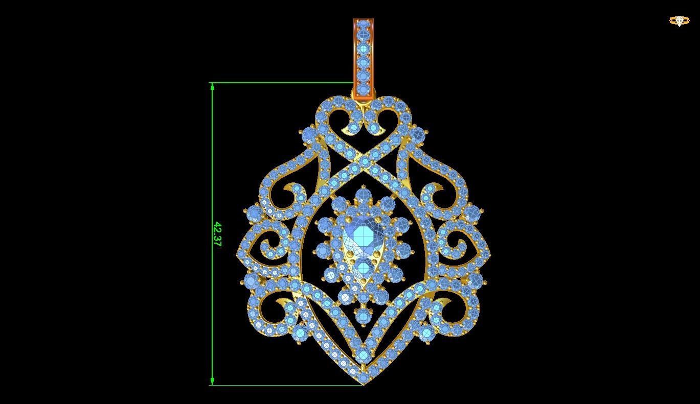 Diamond Pendant 3D print model_1