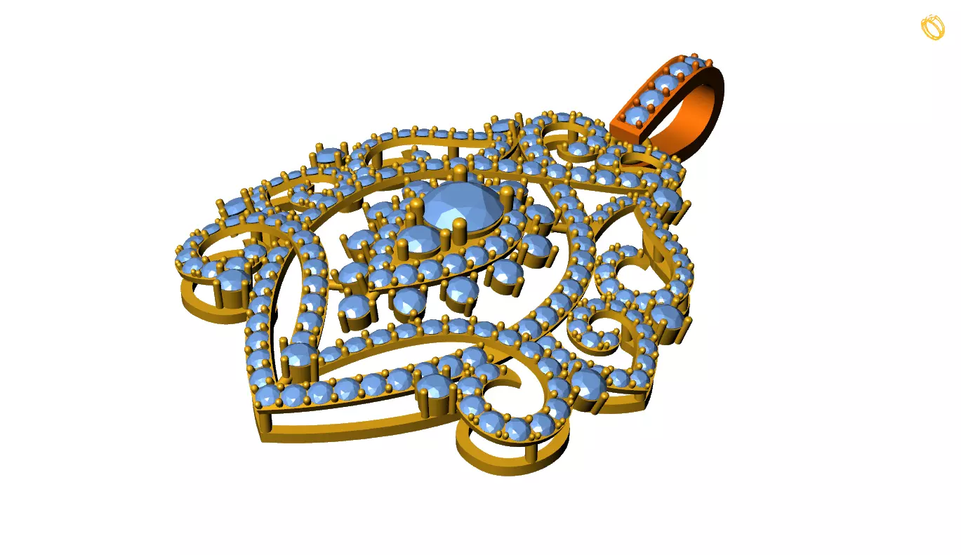 Diamond Pendant 3D print model_0