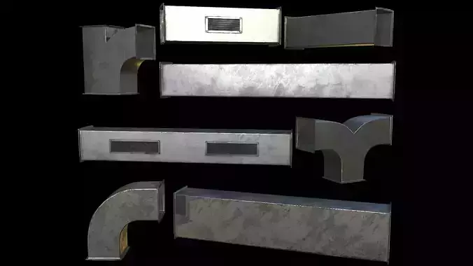 Ventilation Modular PBR 01 Low-poly 3D model