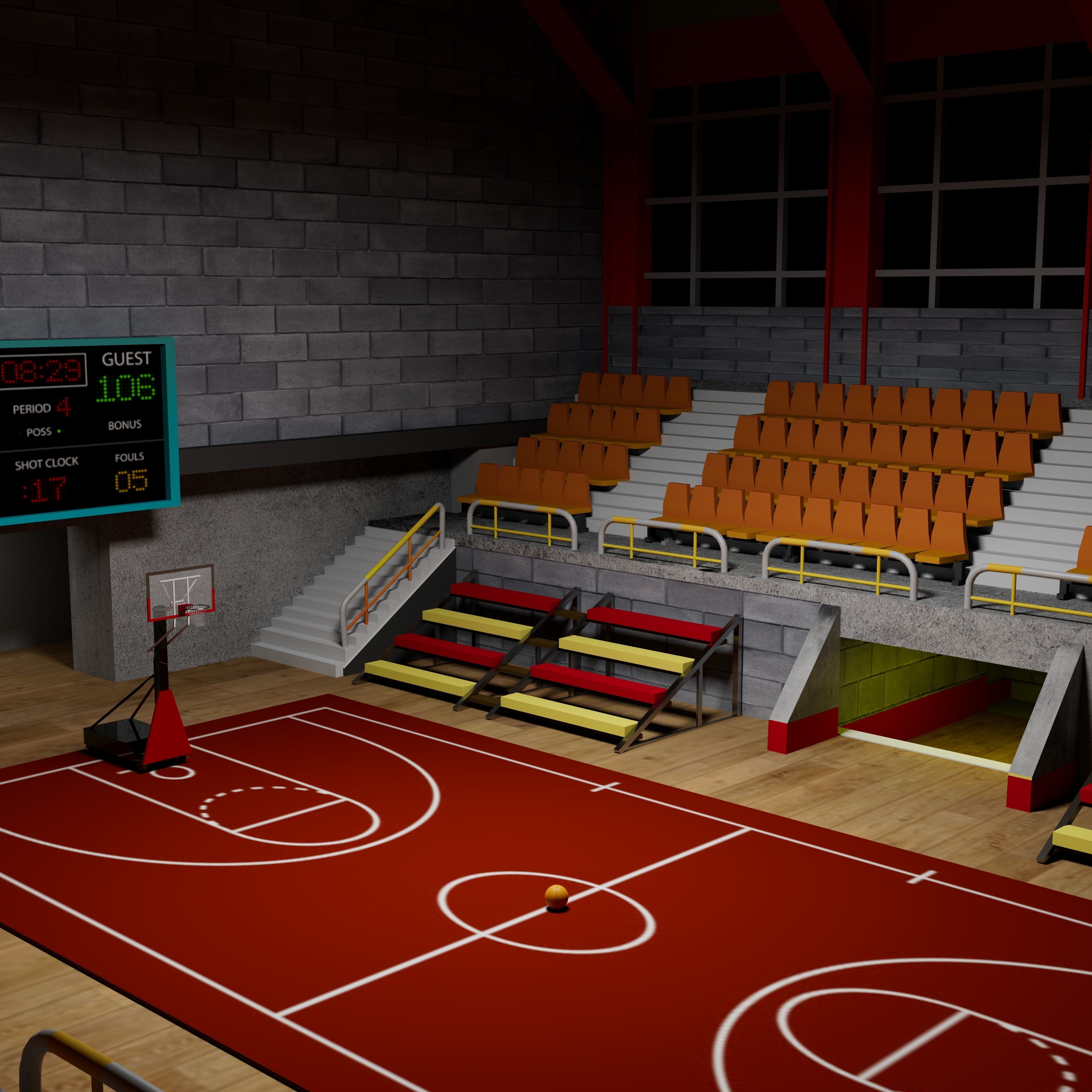 Low-Poly Basketball 3D Model - Game-Ready Asset for CG Projects Low-poly 3D model_9