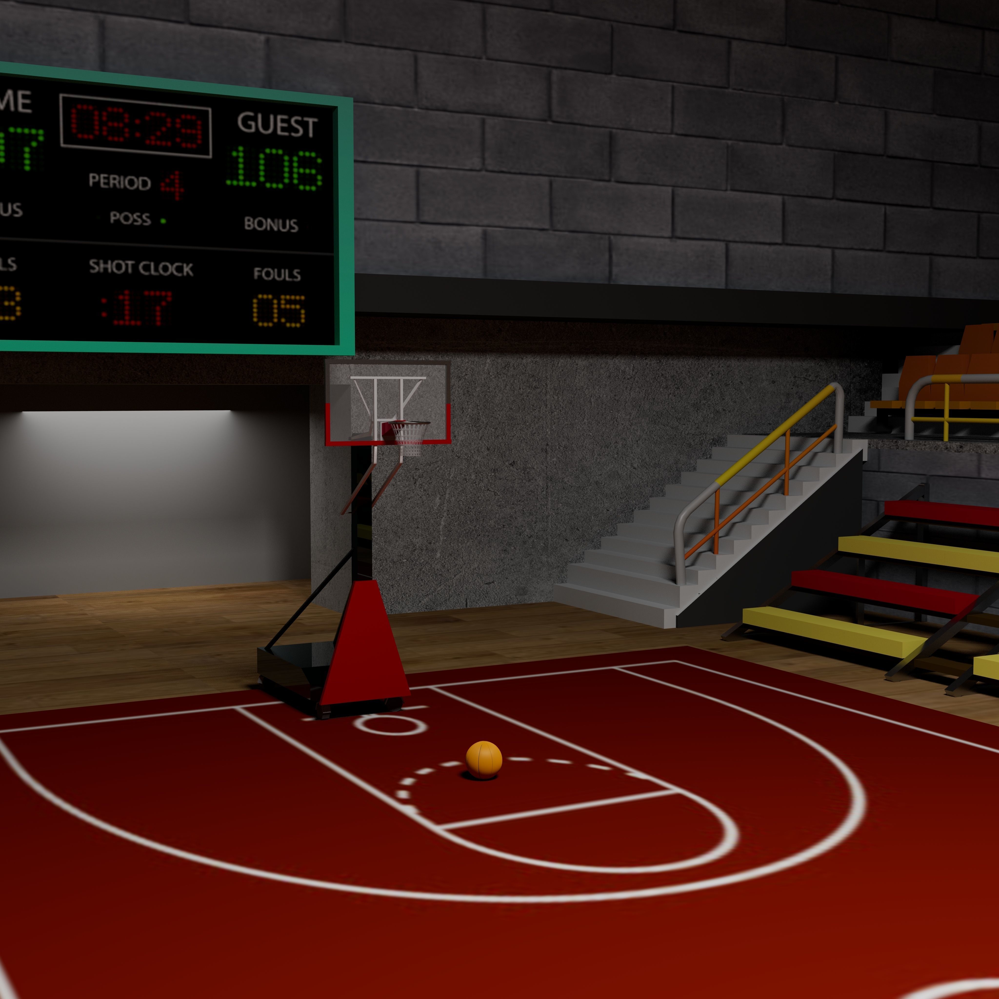 Low-Poly Basketball 3D Model - Game-Ready Asset for CG Projects Low-poly 3D model_8