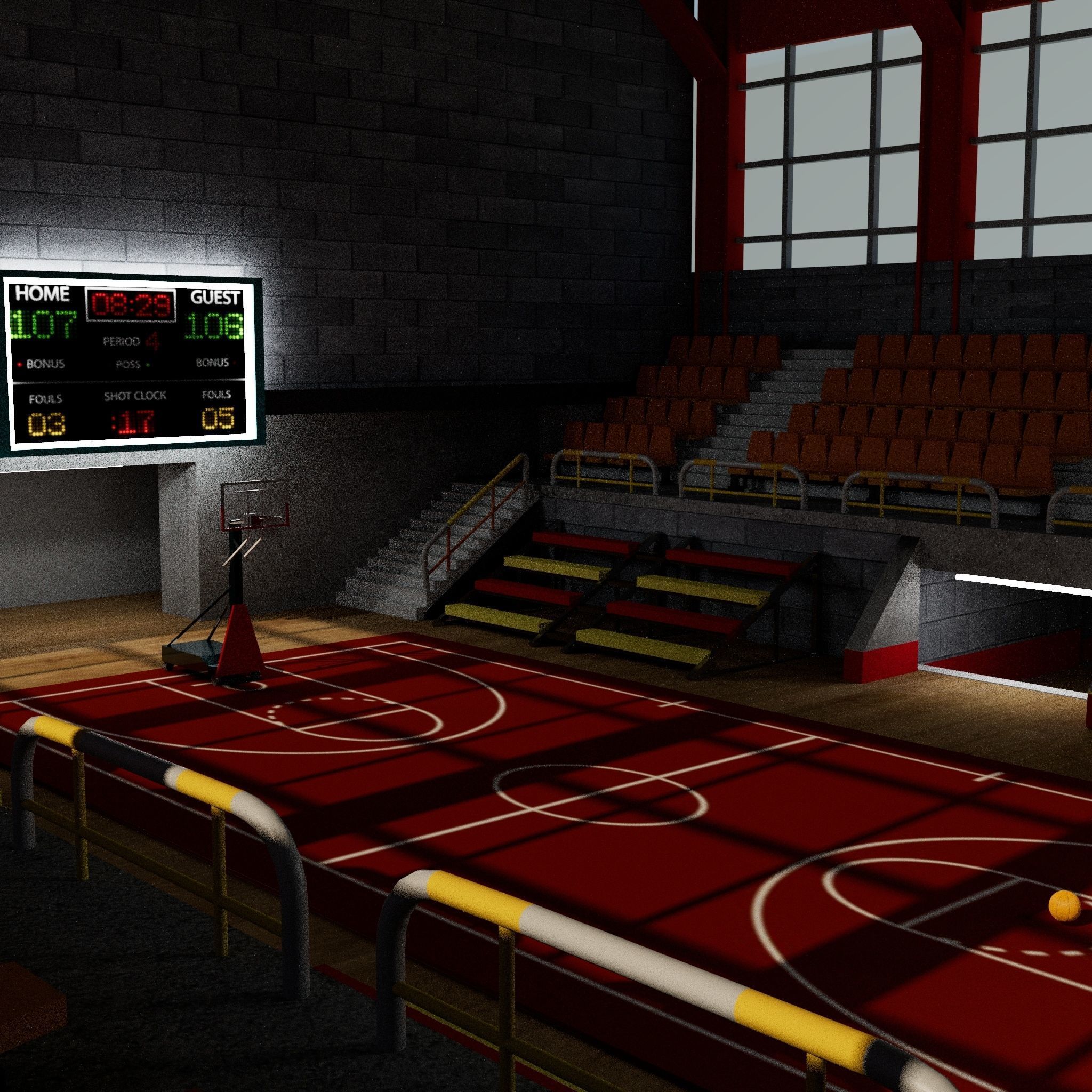 Low-Poly Basketball 3D Model - Game-Ready Asset for CG Projects Low-poly 3D model_4