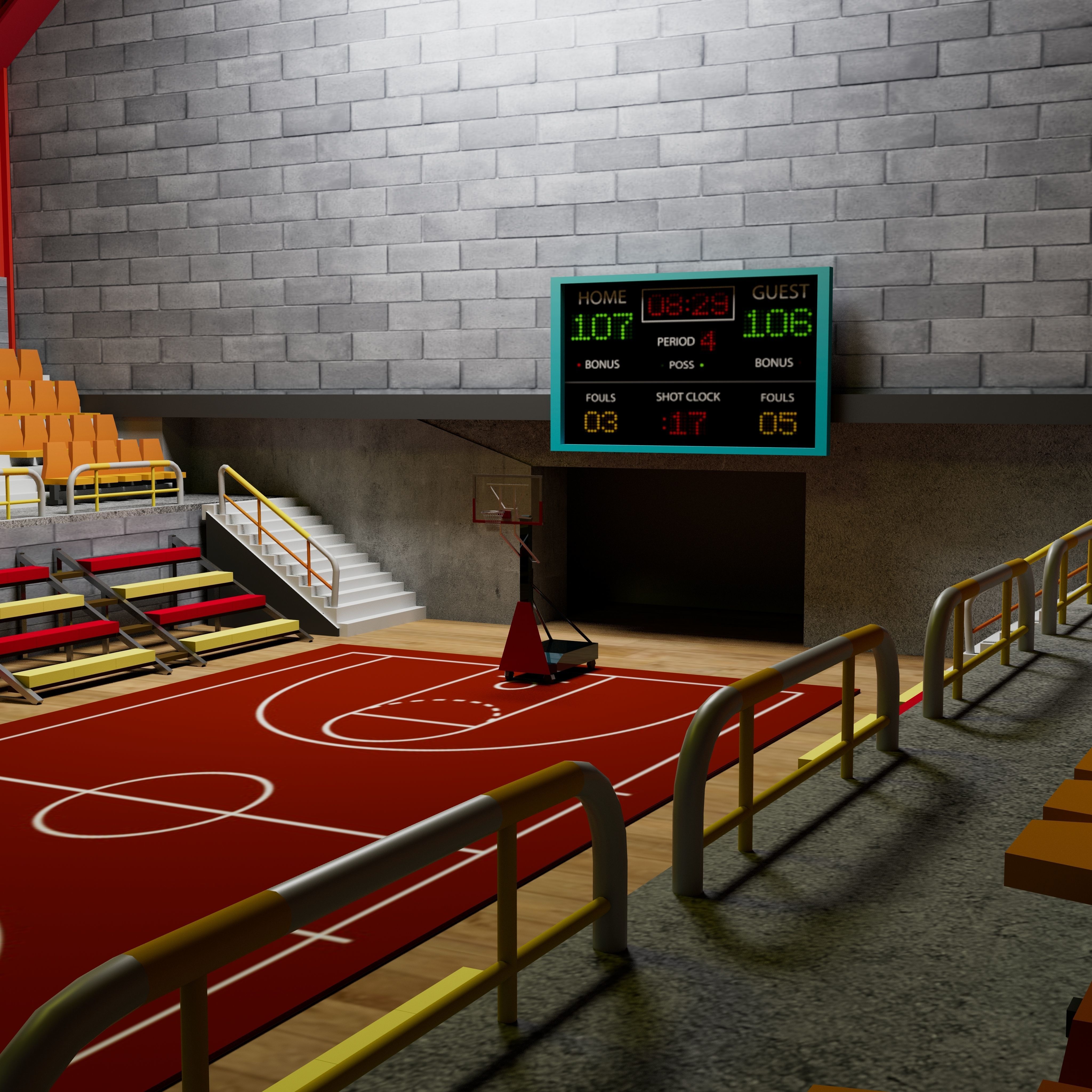 Low-Poly Basketball 3D Model - Game-Ready Asset for CG Projects Low-poly 3D model_6