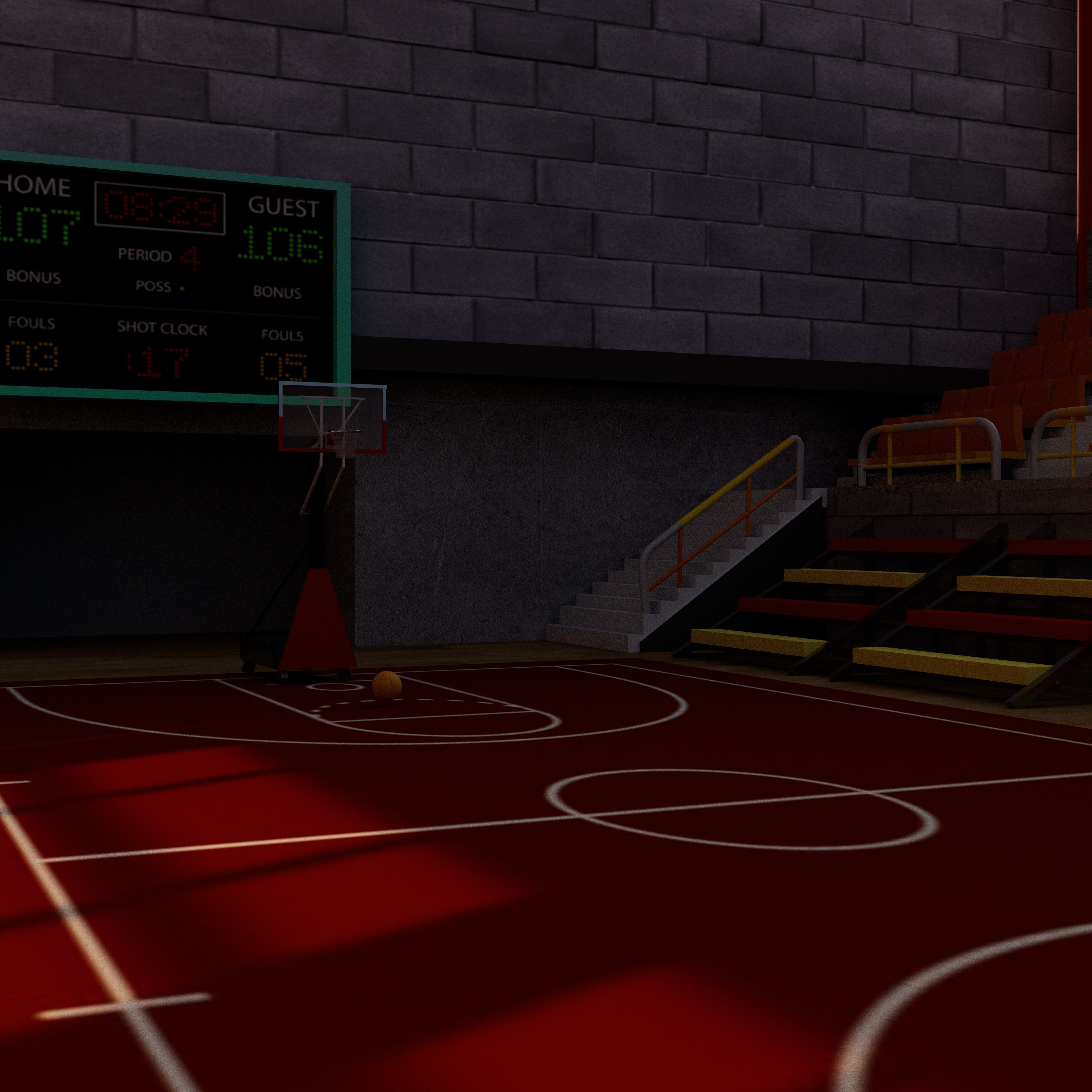 Low-Poly Basketball 3D Model - Game-Ready Asset for CG Projects Low-poly 3D model_7