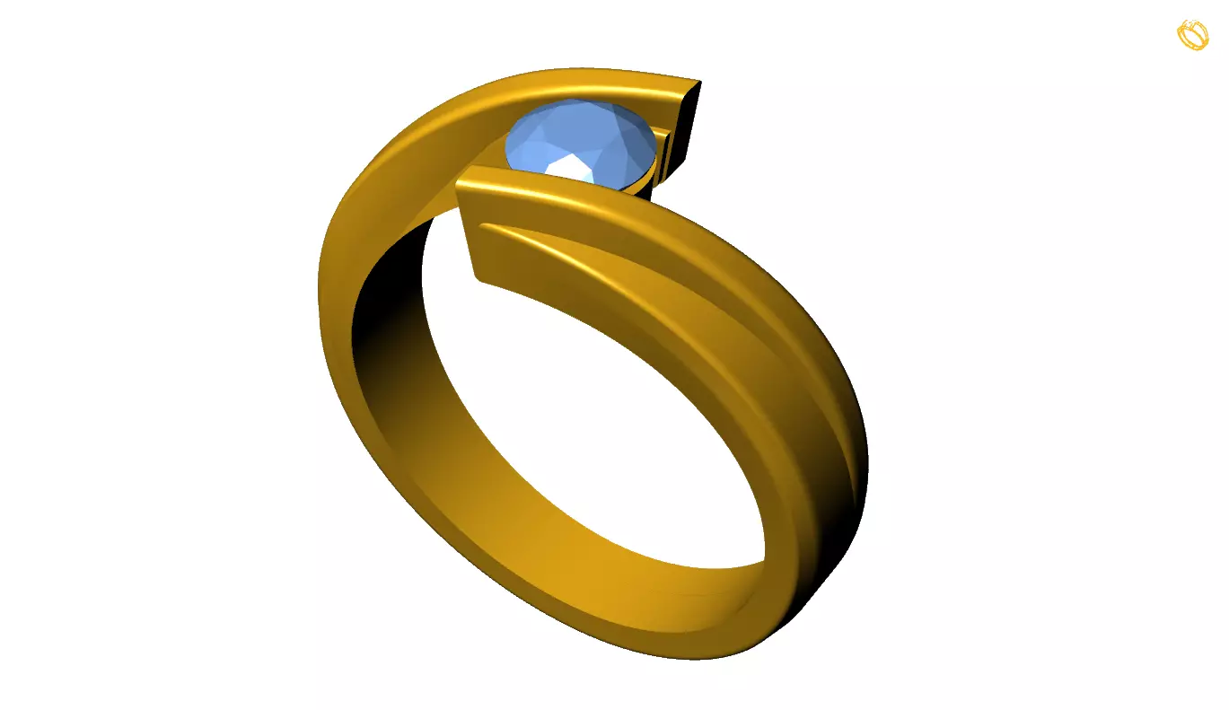 Engagement Ring 3D print model_0