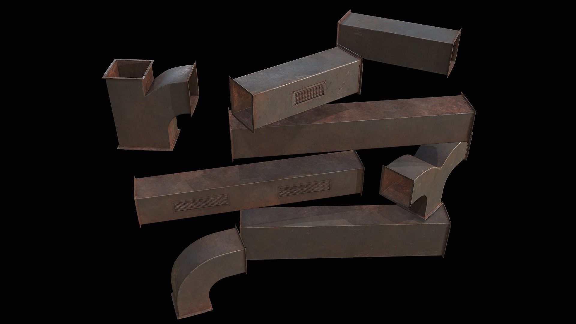 Ventilation Modular PBR 02 Low-poly 3D model_6