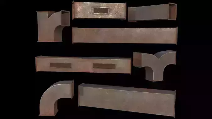 Ventilation Modular PBR 02 Low-poly 3D model