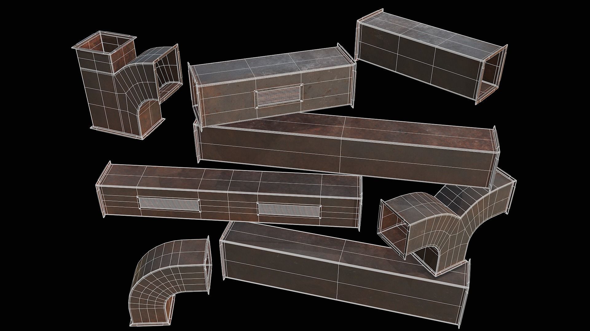 Ventilation Modular PBR 02 Low-poly 3D model_12