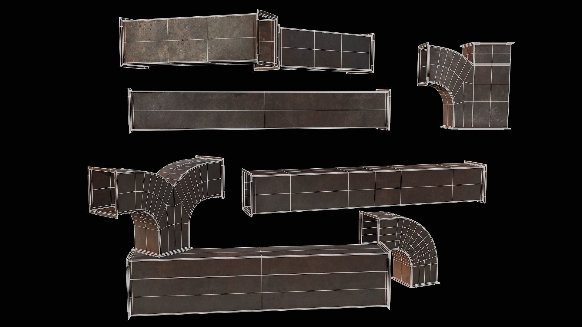 Ventilation Modular PBR 02 Low-poly 3D model_10