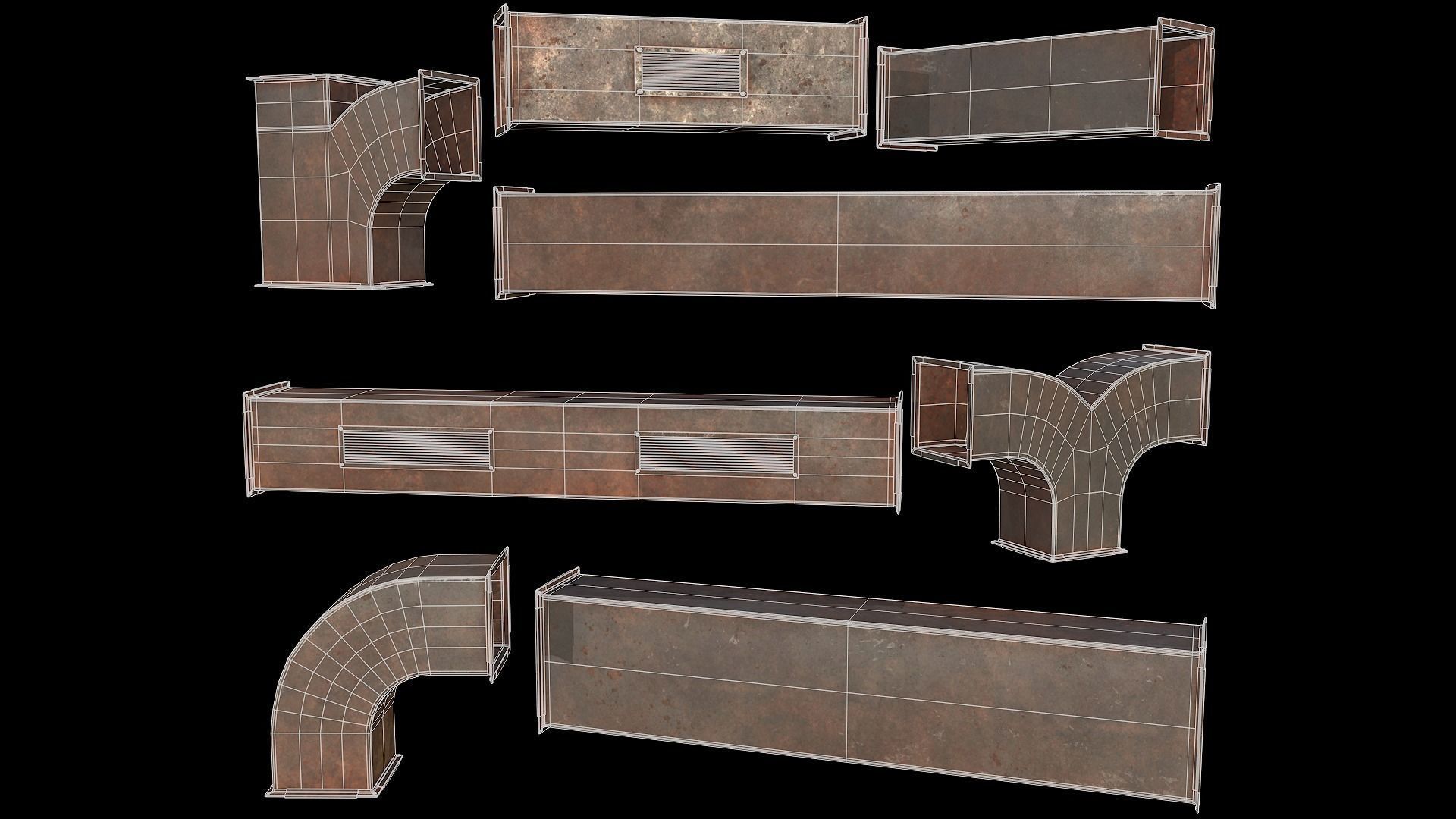 Ventilation Modular PBR 02 Low-poly 3D model_1