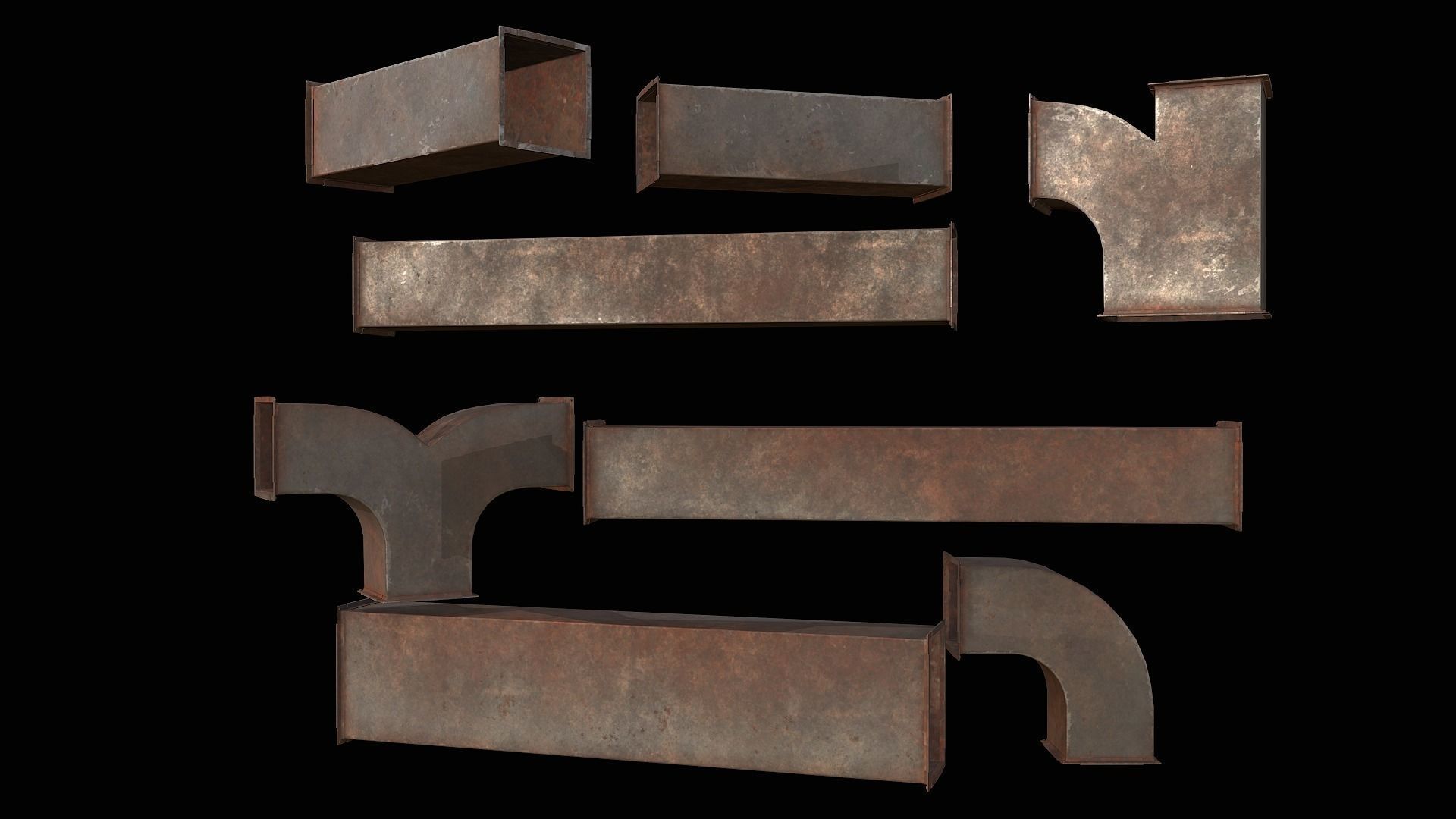 Ventilation Modular PBR 02 Low-poly 3D model_4