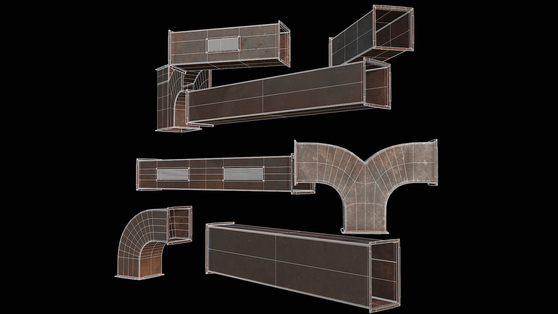 Ventilation Modular PBR 02 Low-poly 3D model_9