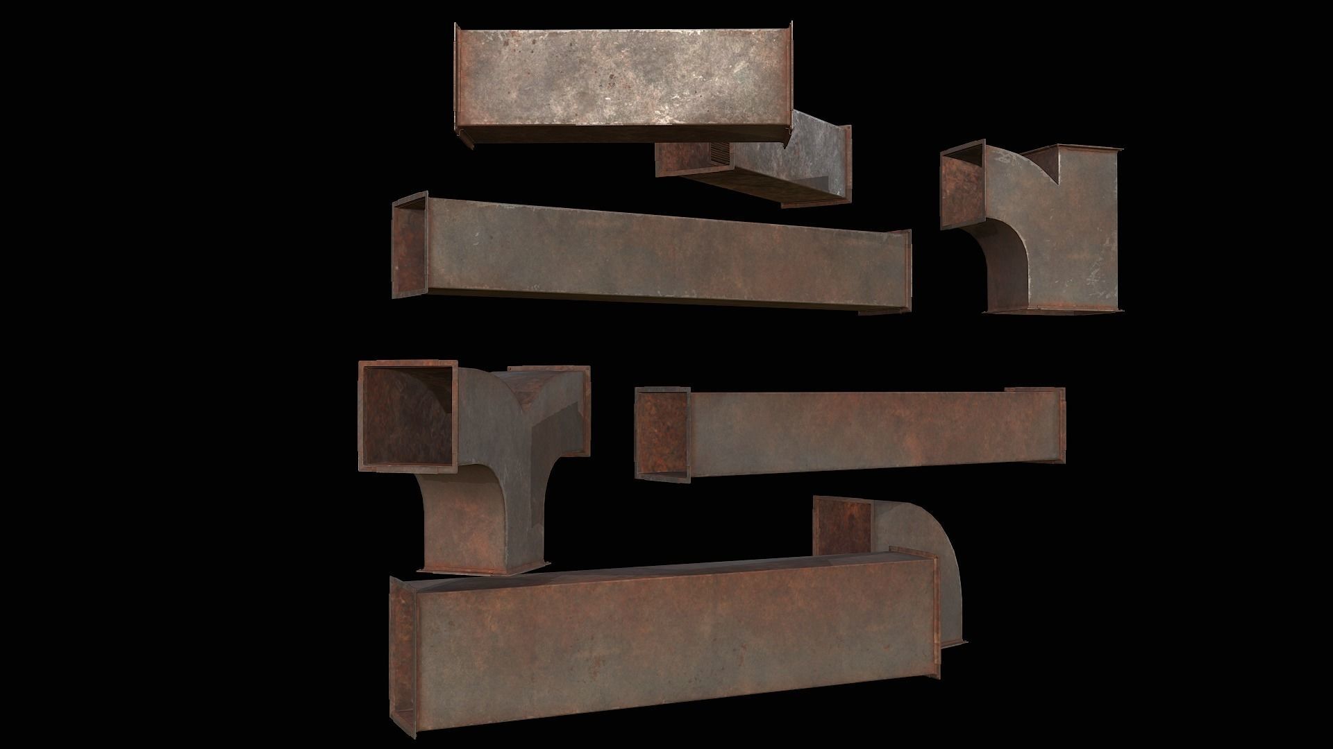 Ventilation Modular PBR 02 Low-poly 3D model_3