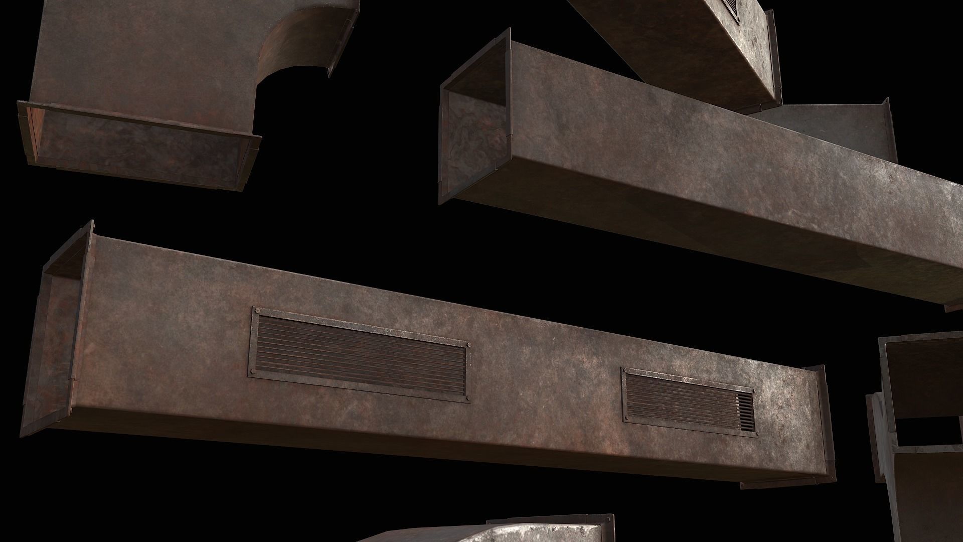 Ventilation Modular PBR 02 Low-poly 3D model_8