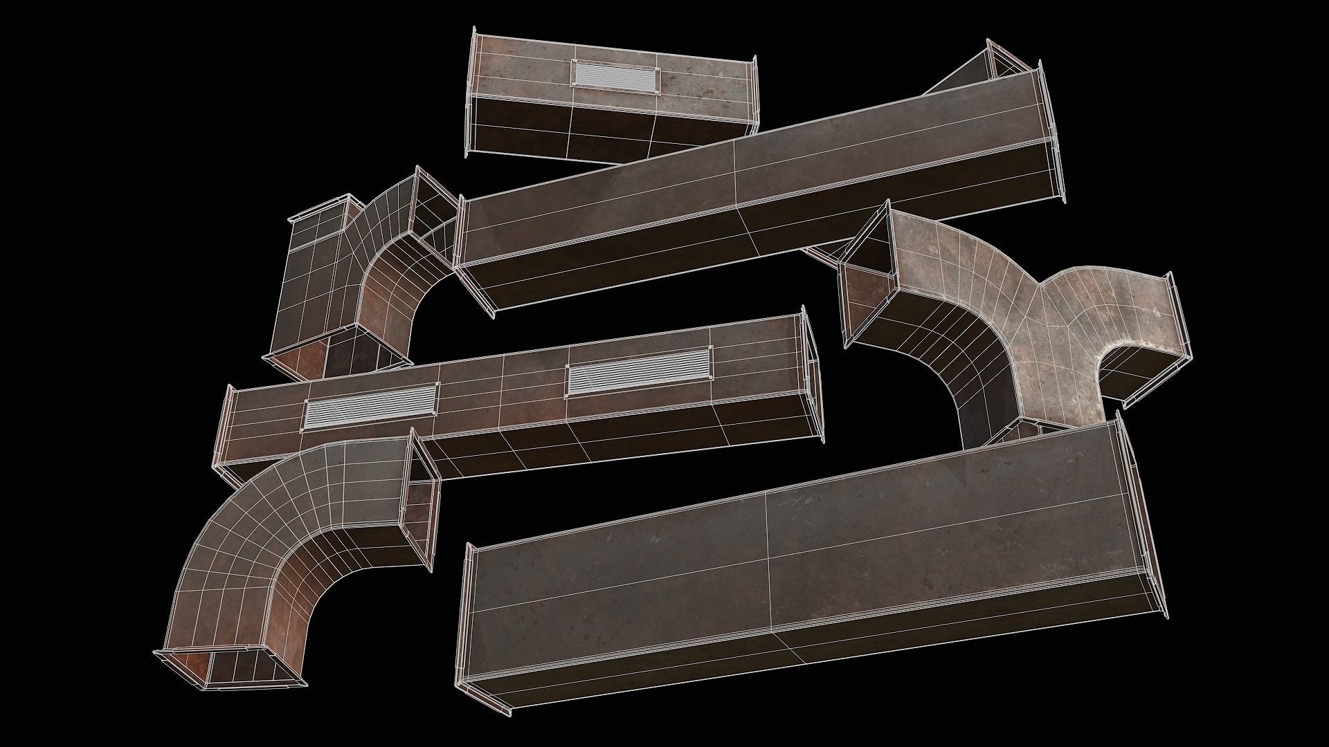 Ventilation Modular PBR 02 Low-poly 3D model_13