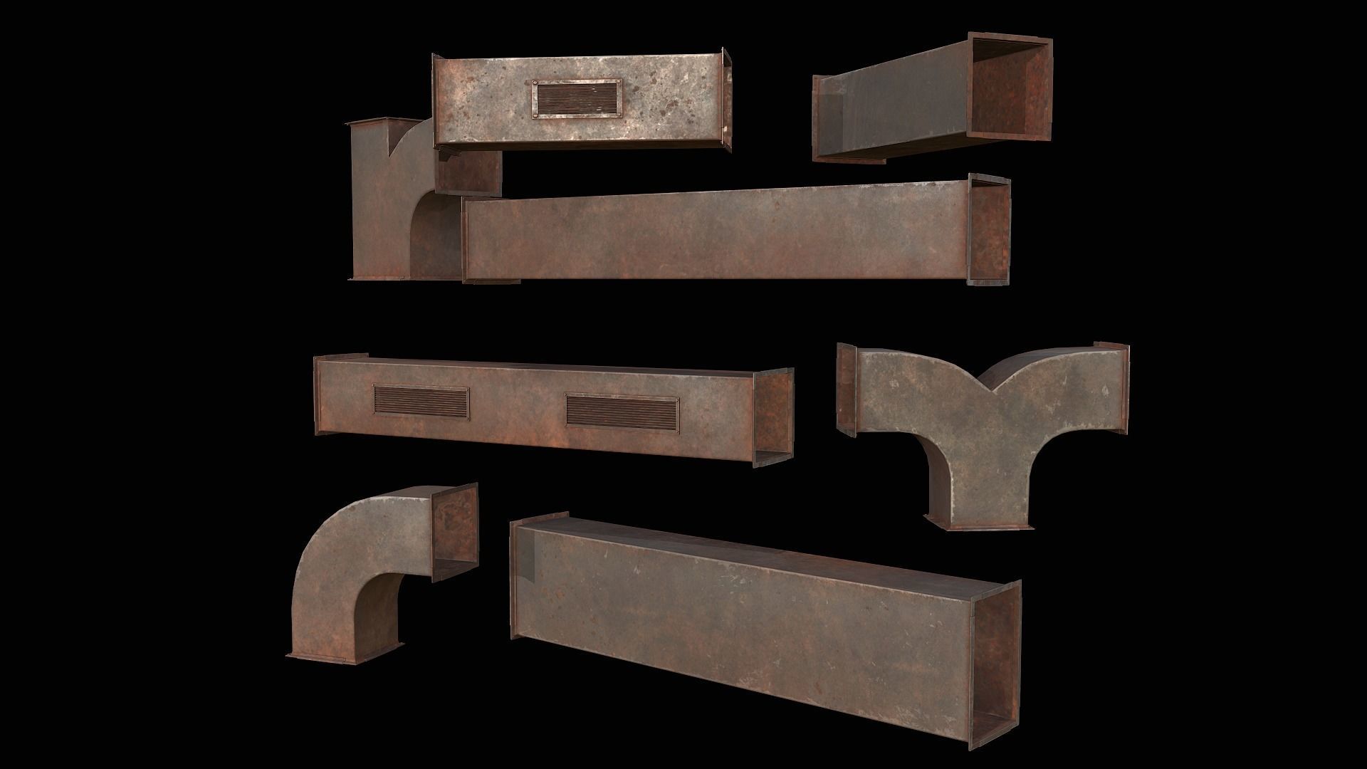 Ventilation Modular PBR 02 Low-poly 3D model_2