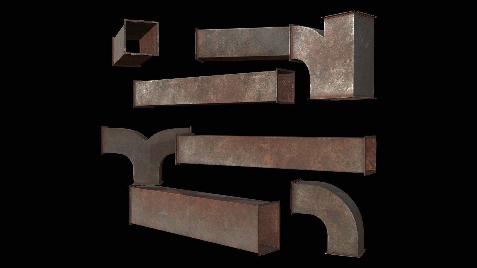 Ventilation Modular PBR 02 Low-poly 3D model_5