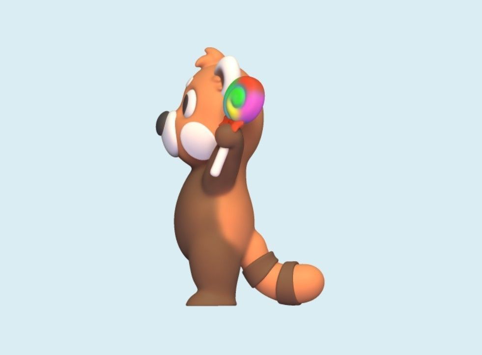 Lollipop Red Panda 3D print model_4