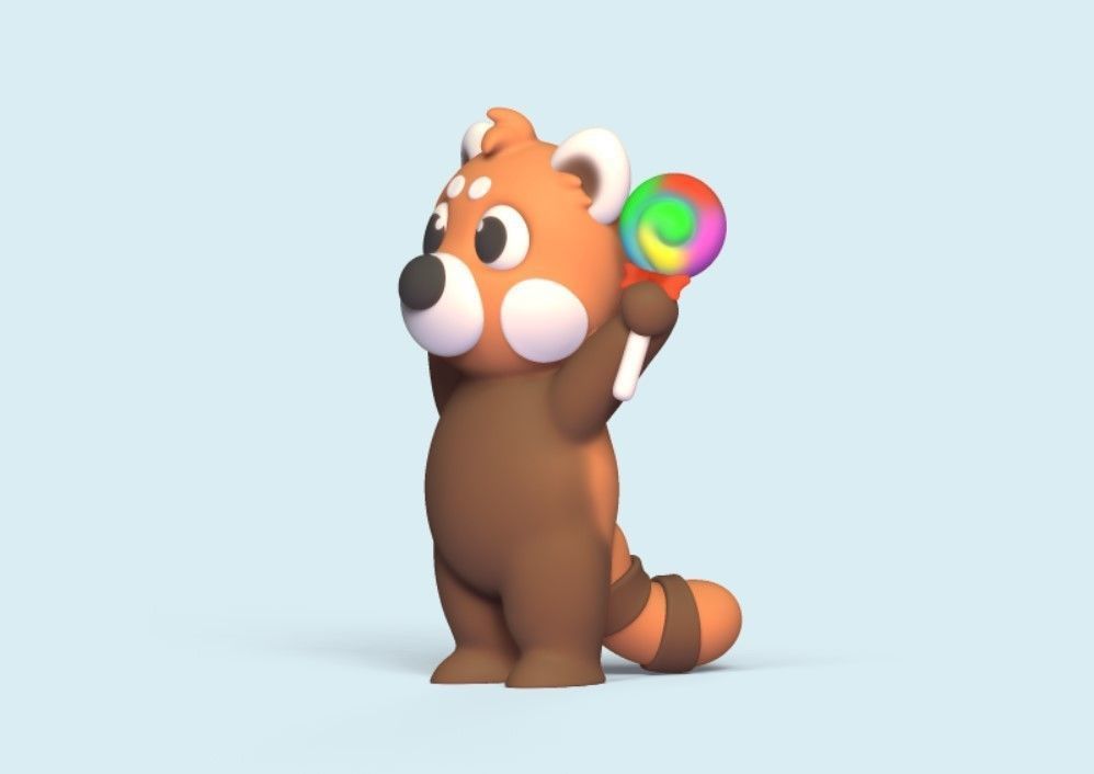 Lollipop Red Panda 3D print model_2
