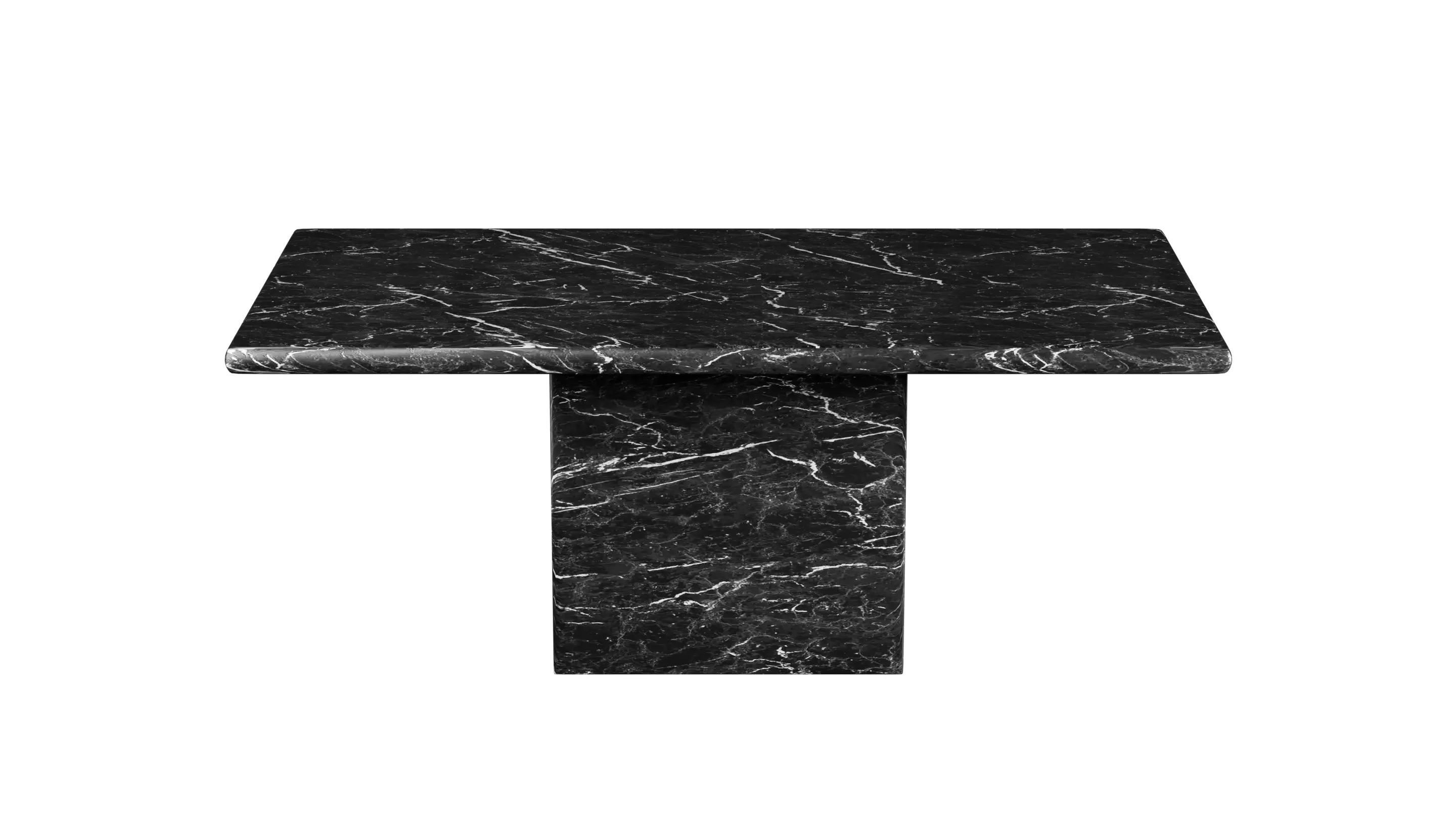 Nero Marquina Marble Dining Table Stone Low-poly 3D model