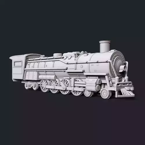 Santa Fe 3751 Steam Locomotive 3D print model