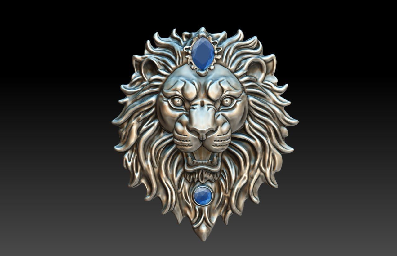 Lion Head Pendant M8 3D print model_4