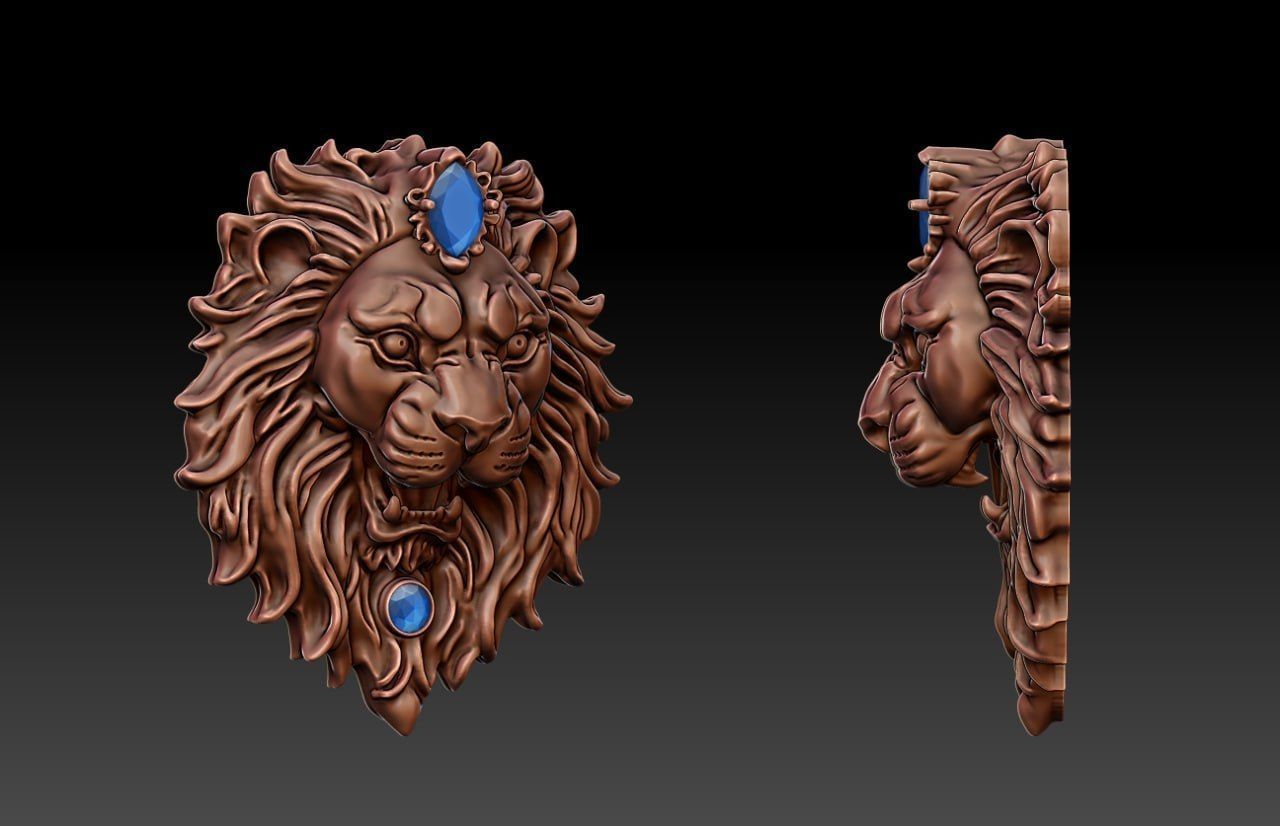 Lion Head Pendant M8 3D print model_2