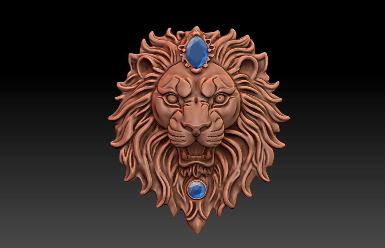 Lion Head Pendant M8 3D print model_3