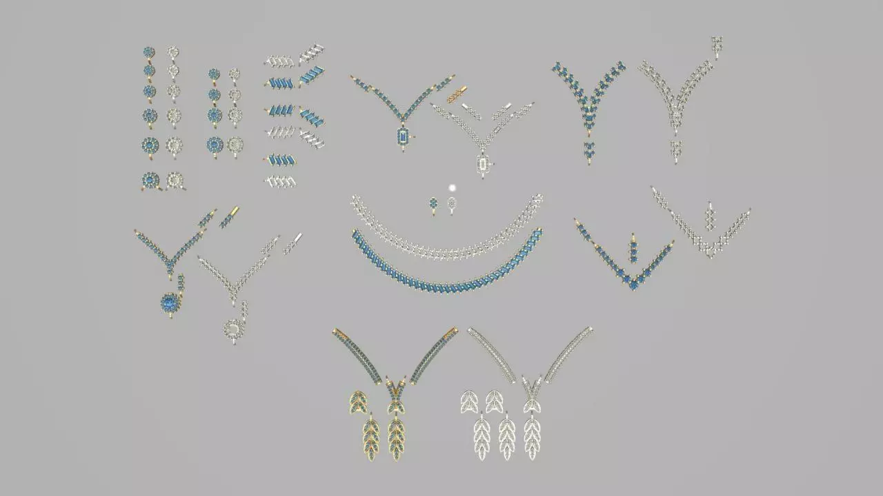 Gold service seed and necklace package 3D print model