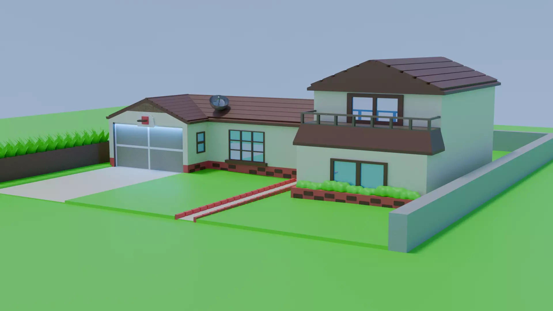 Rick and Morty house Low-poly 3D model