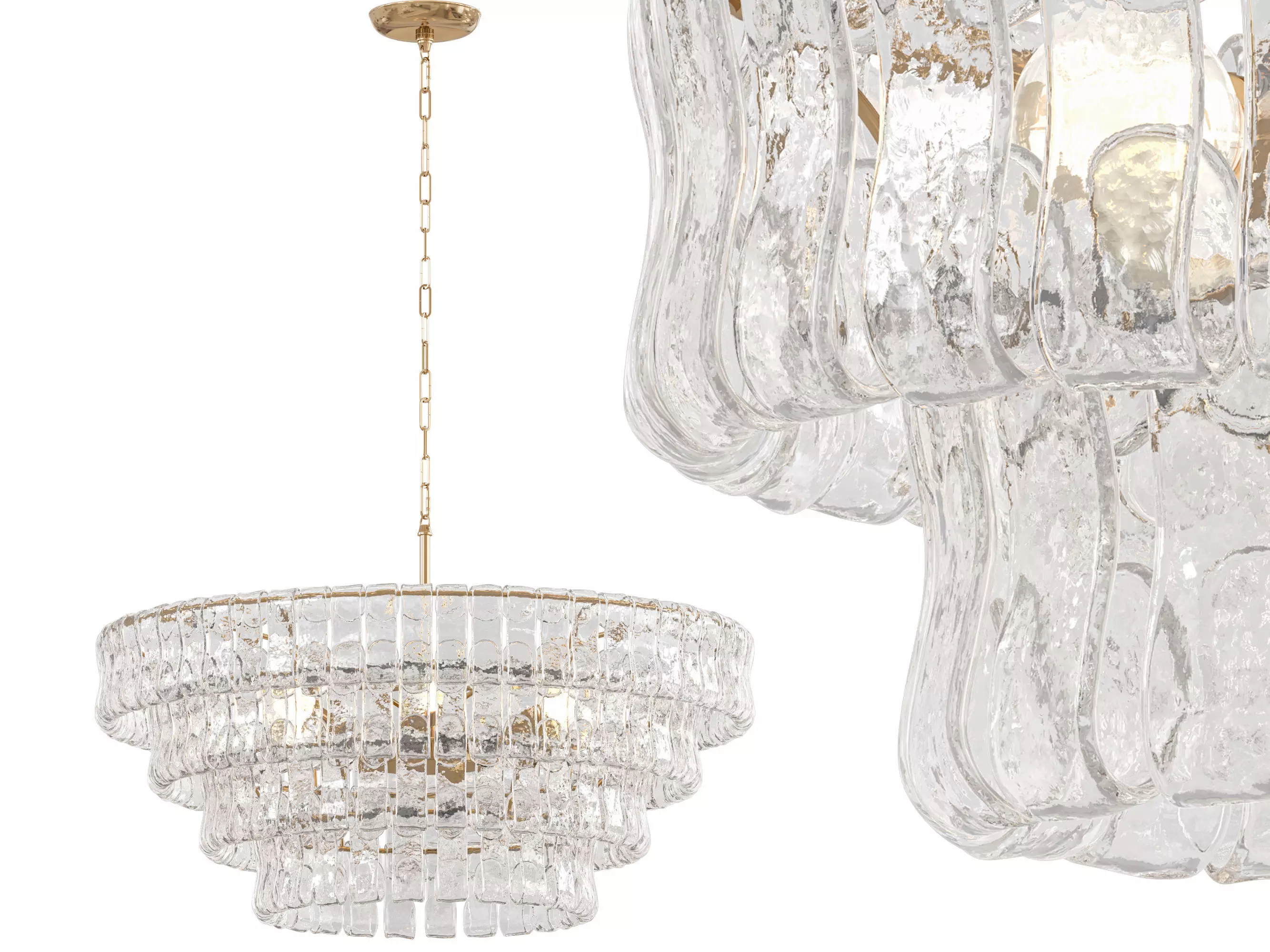 Ghiaccio Round Chandelier Medium 3D model_0