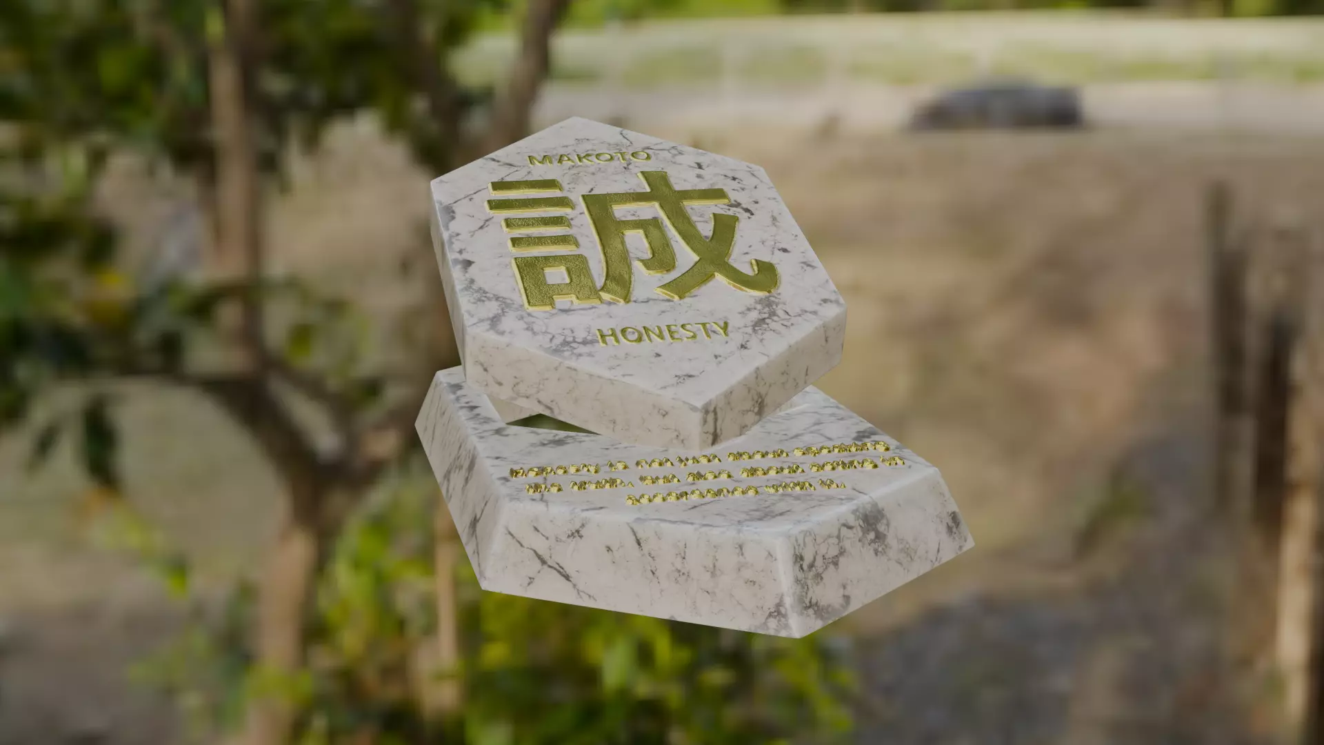 Makoto-motivational message tablet about honesty 3D print model_0