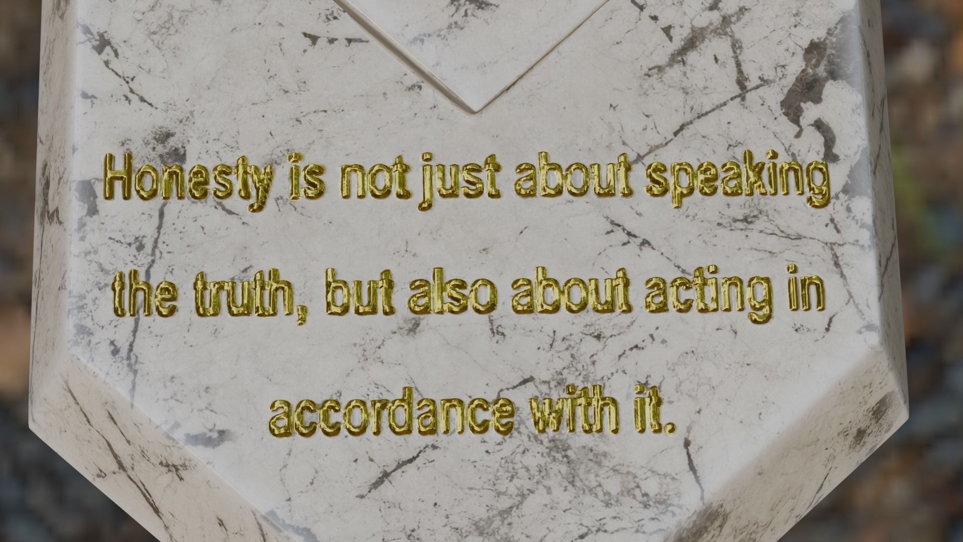 Makoto-motivational message tablet about honesty 3D print model_1