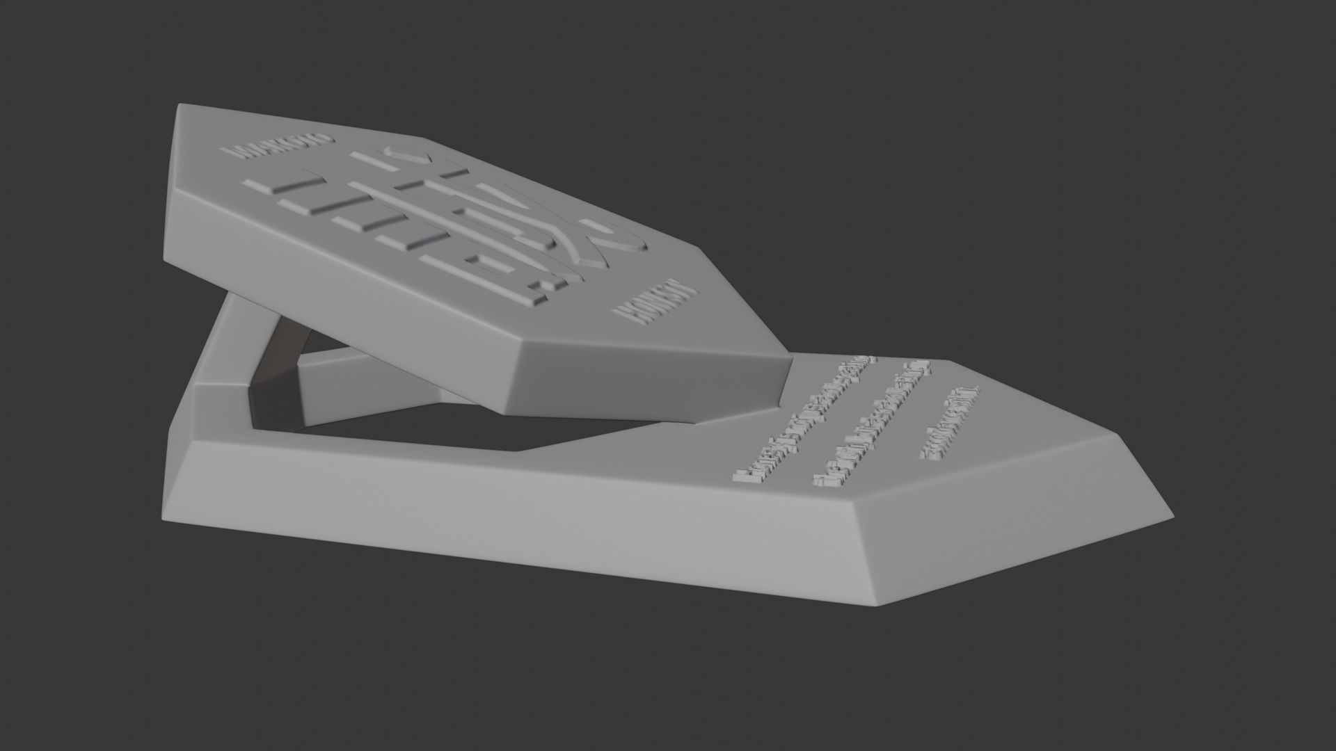 Makoto-motivational message tablet about honesty 3D print model_4