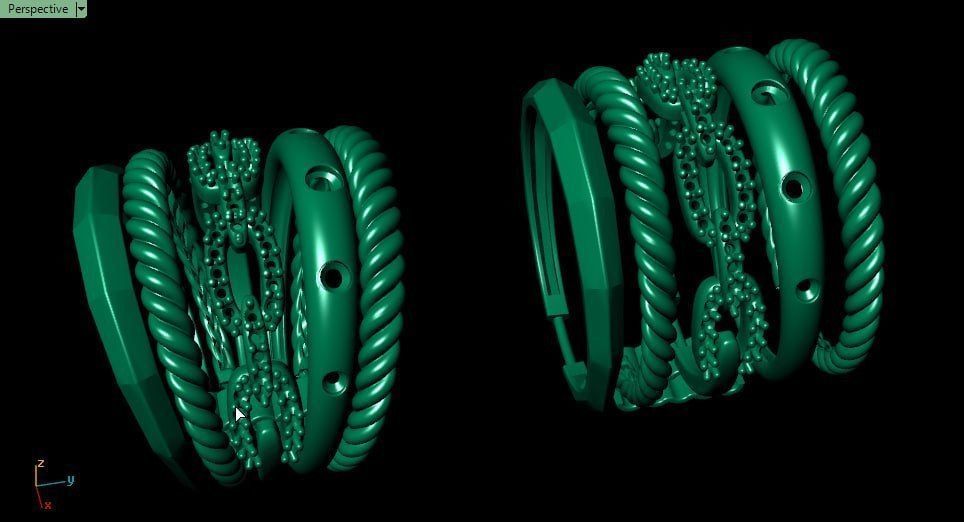 5in1 ring with movable joints 3D print model_5