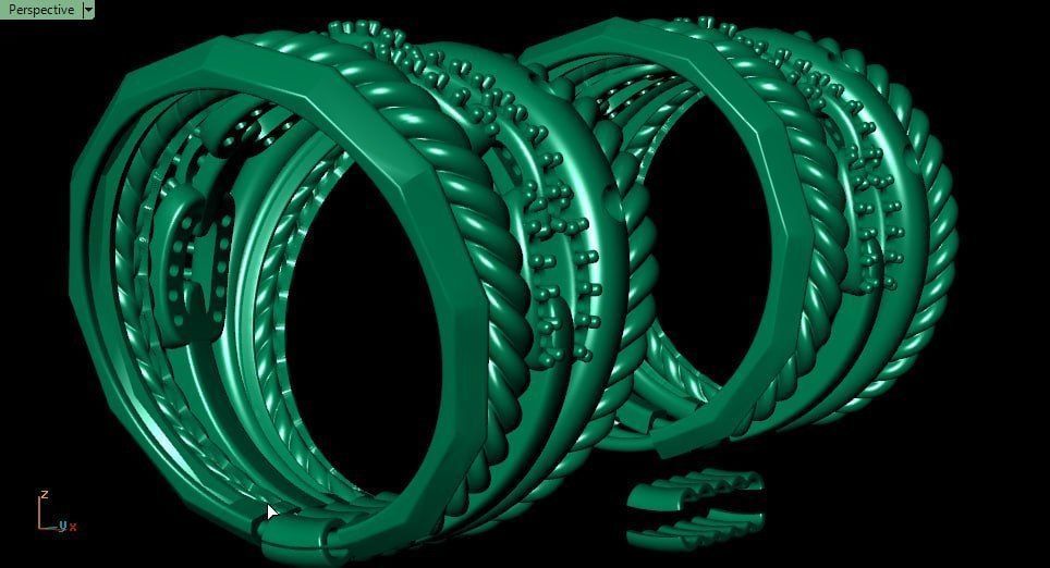 5in1 ring with movable joints 3D print model_6