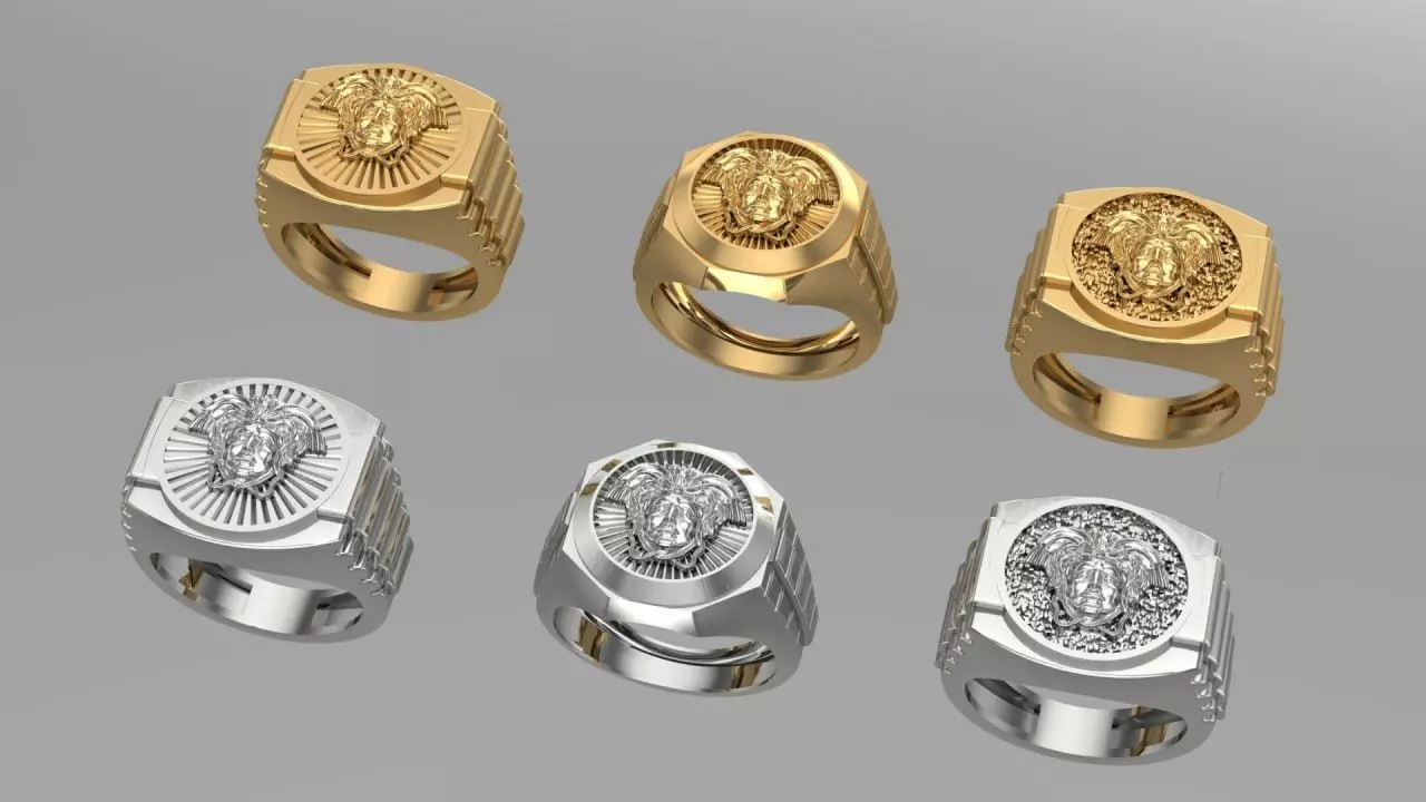 Medusa and rolex rings 3D print model