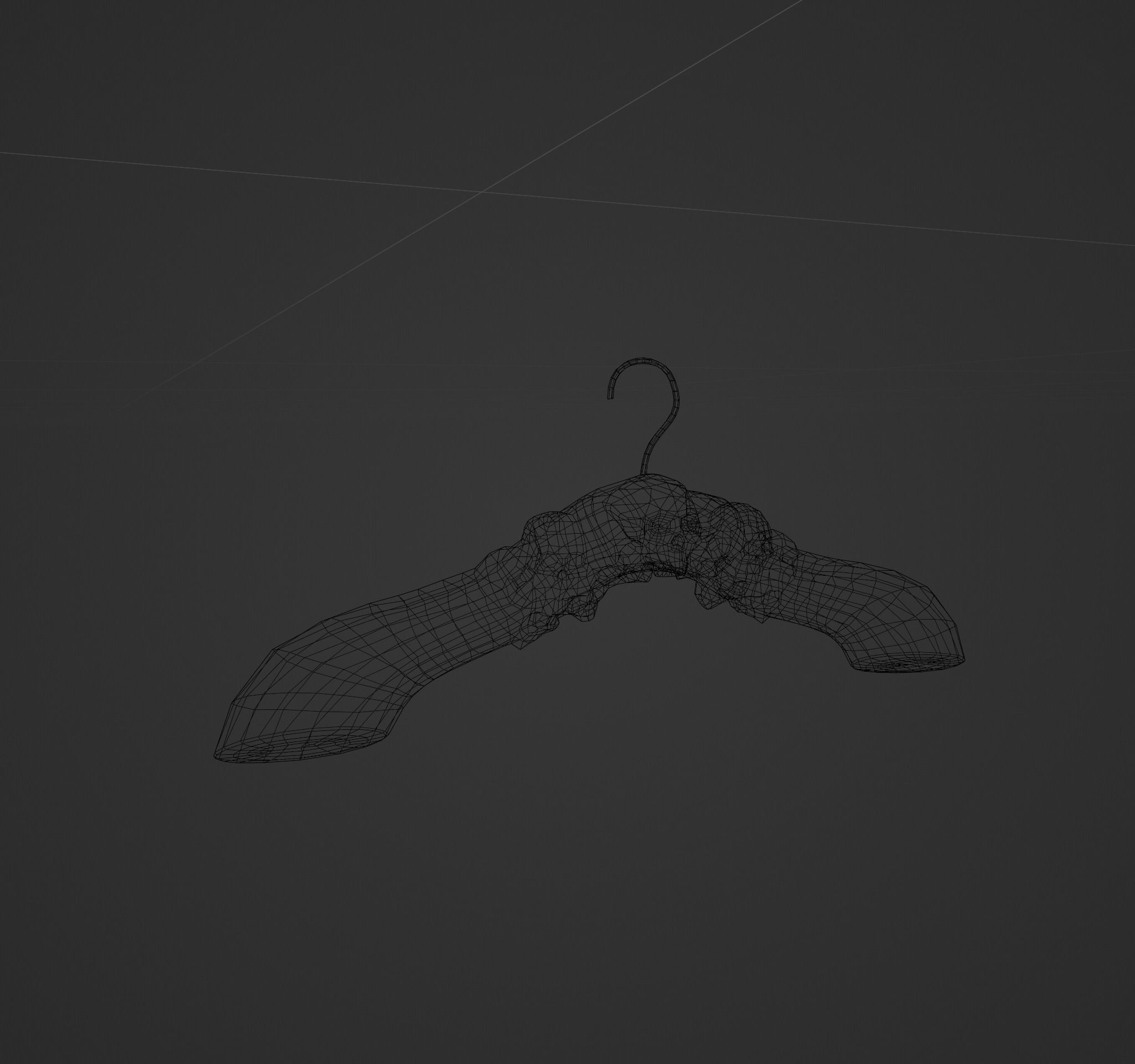 Skull themed t shirt and clothes hanger - Low Poly Low-poly 3D model_7